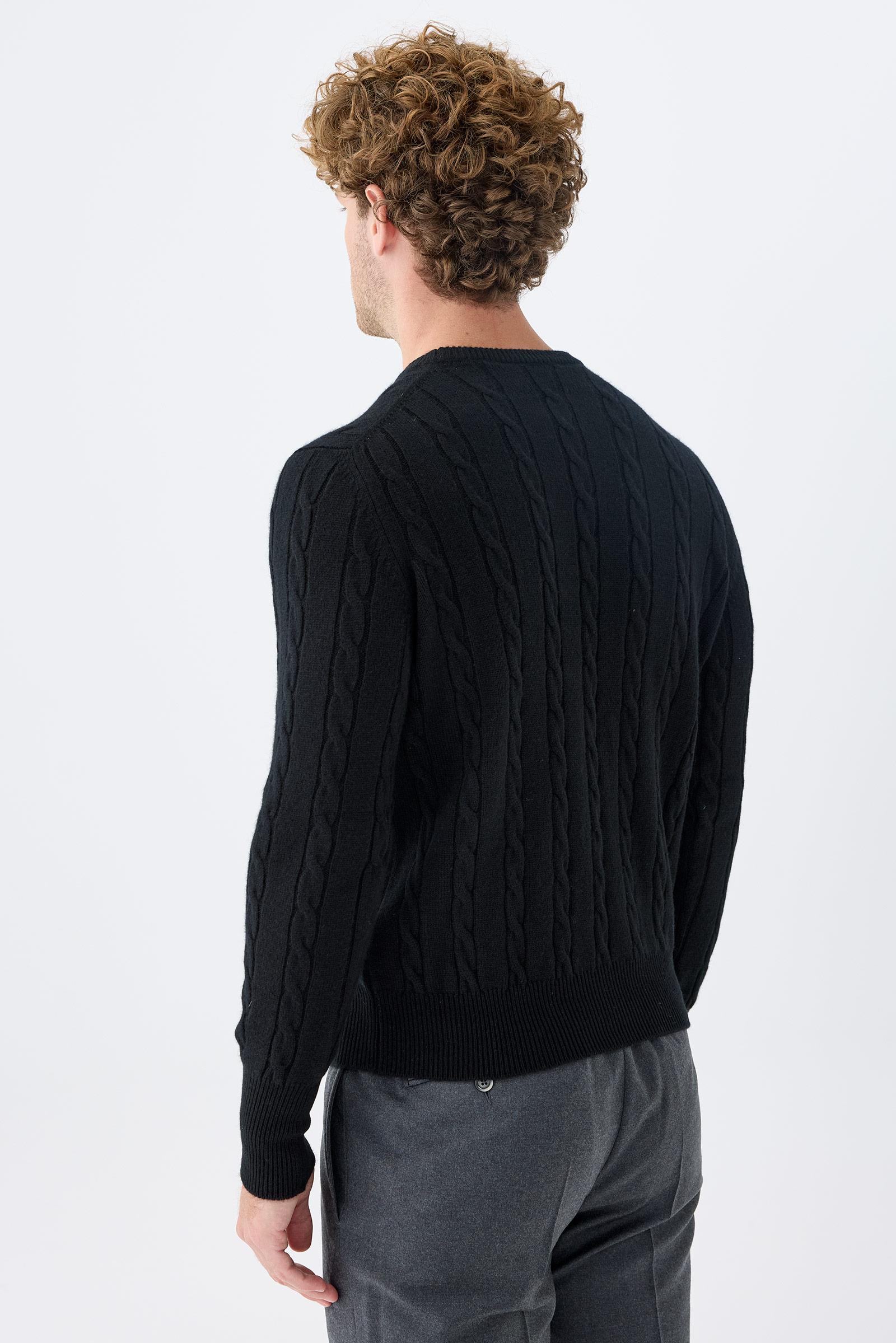 Siyah Sıfır Yaka Kaşmir Kazak