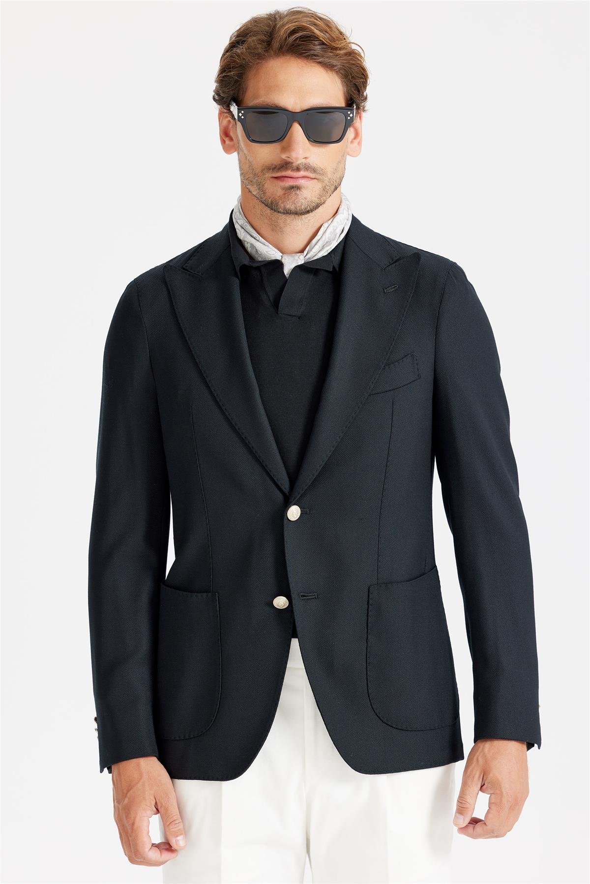 Siyah Yün Blazer Ceket