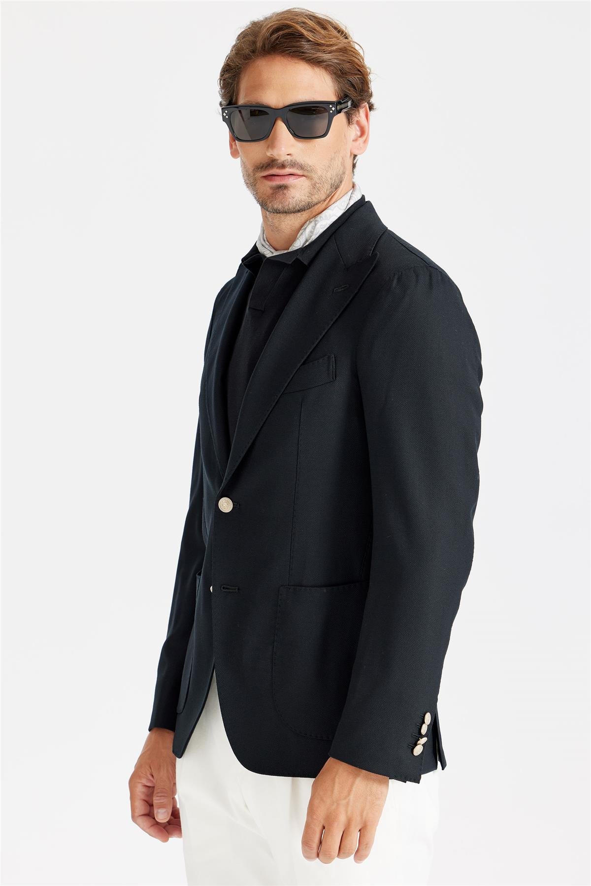 Siyah Yün Blazer Ceket