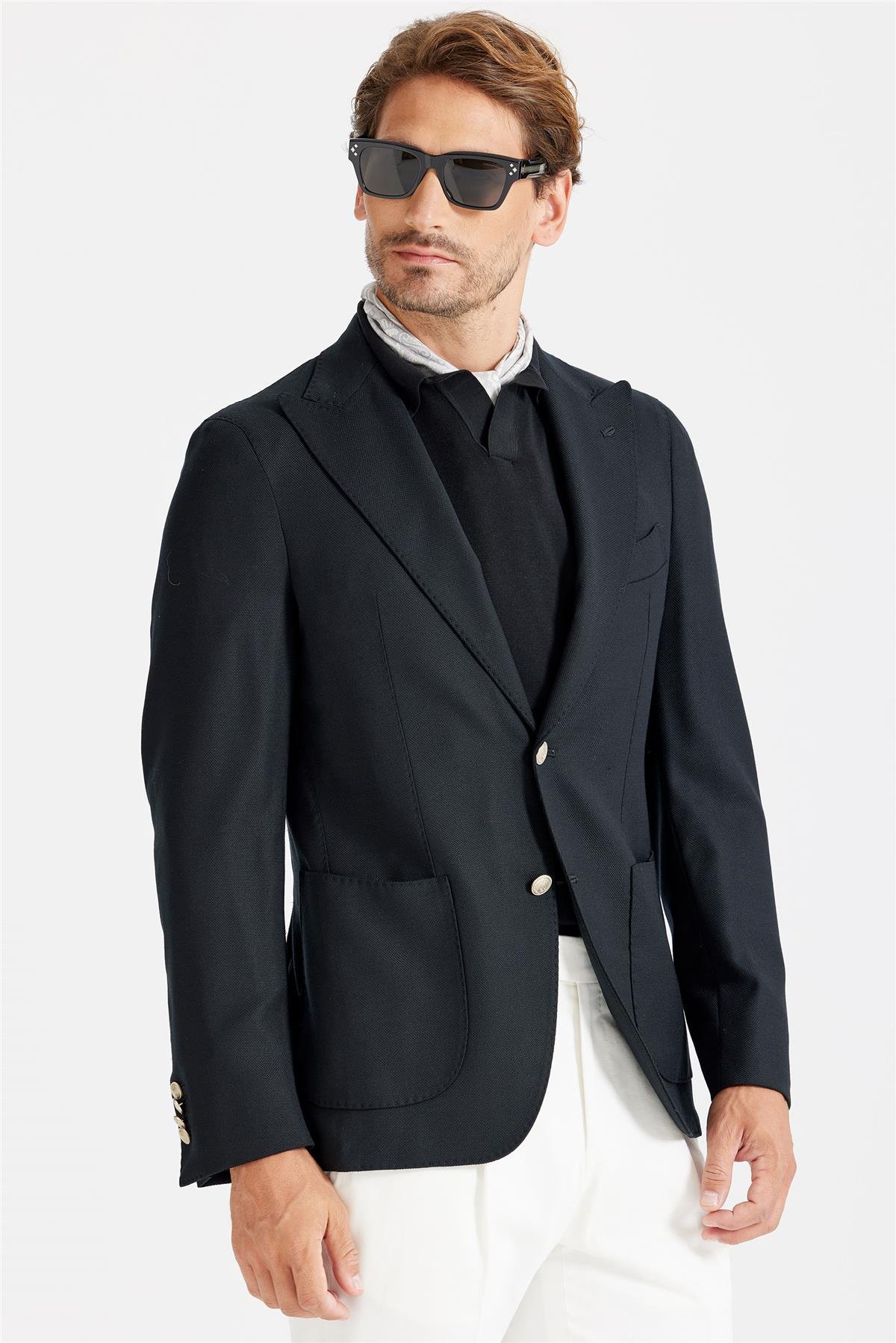 Siyah Yün Blazer Ceket