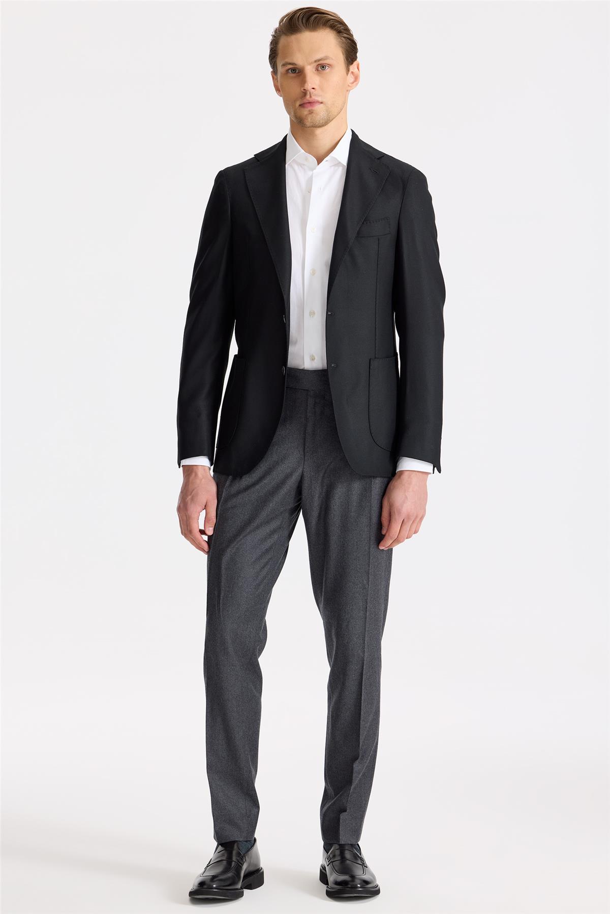 Siyah Yün Kaşmir Blazer