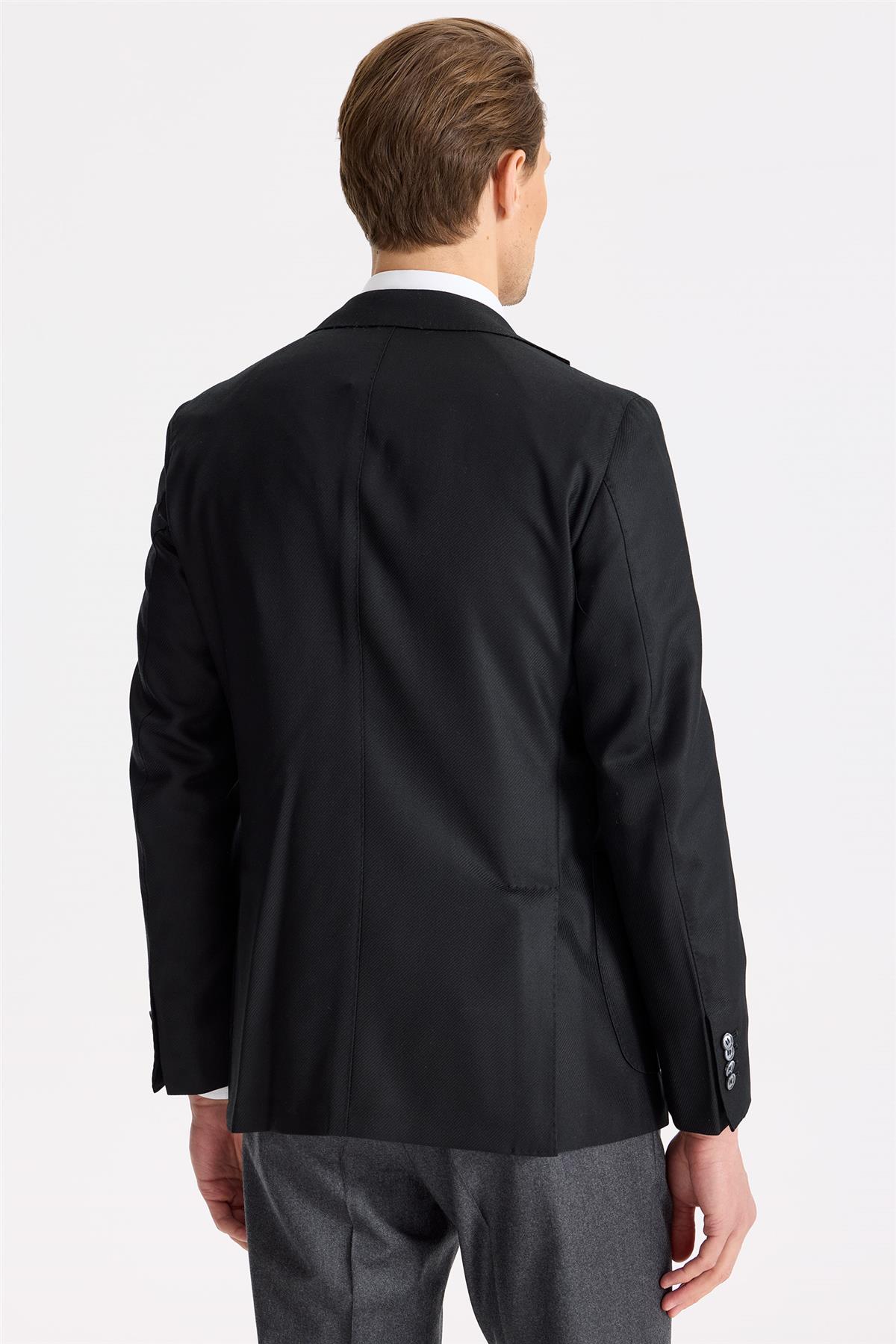 Siyah Yün Kaşmir Blazer