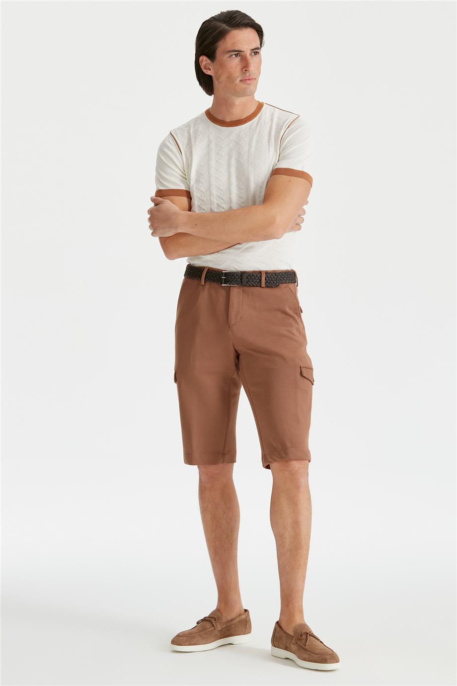 Tarçın Pamuk Triko Erkek Bermuda