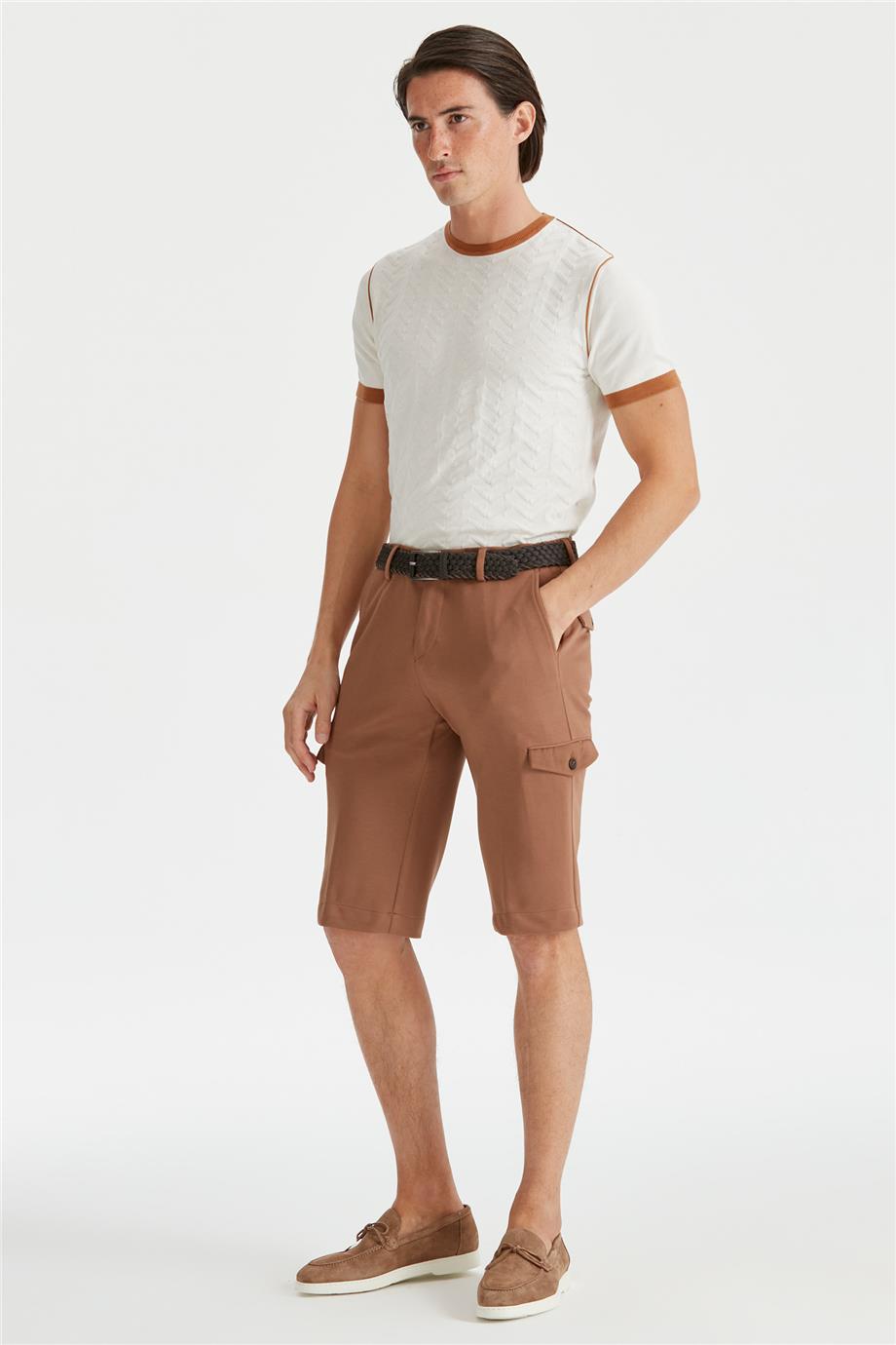 Tarçın Pamuk Triko Erkek Bermuda