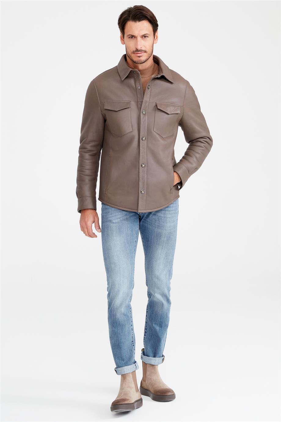 Vizon Shearling Deri Mont