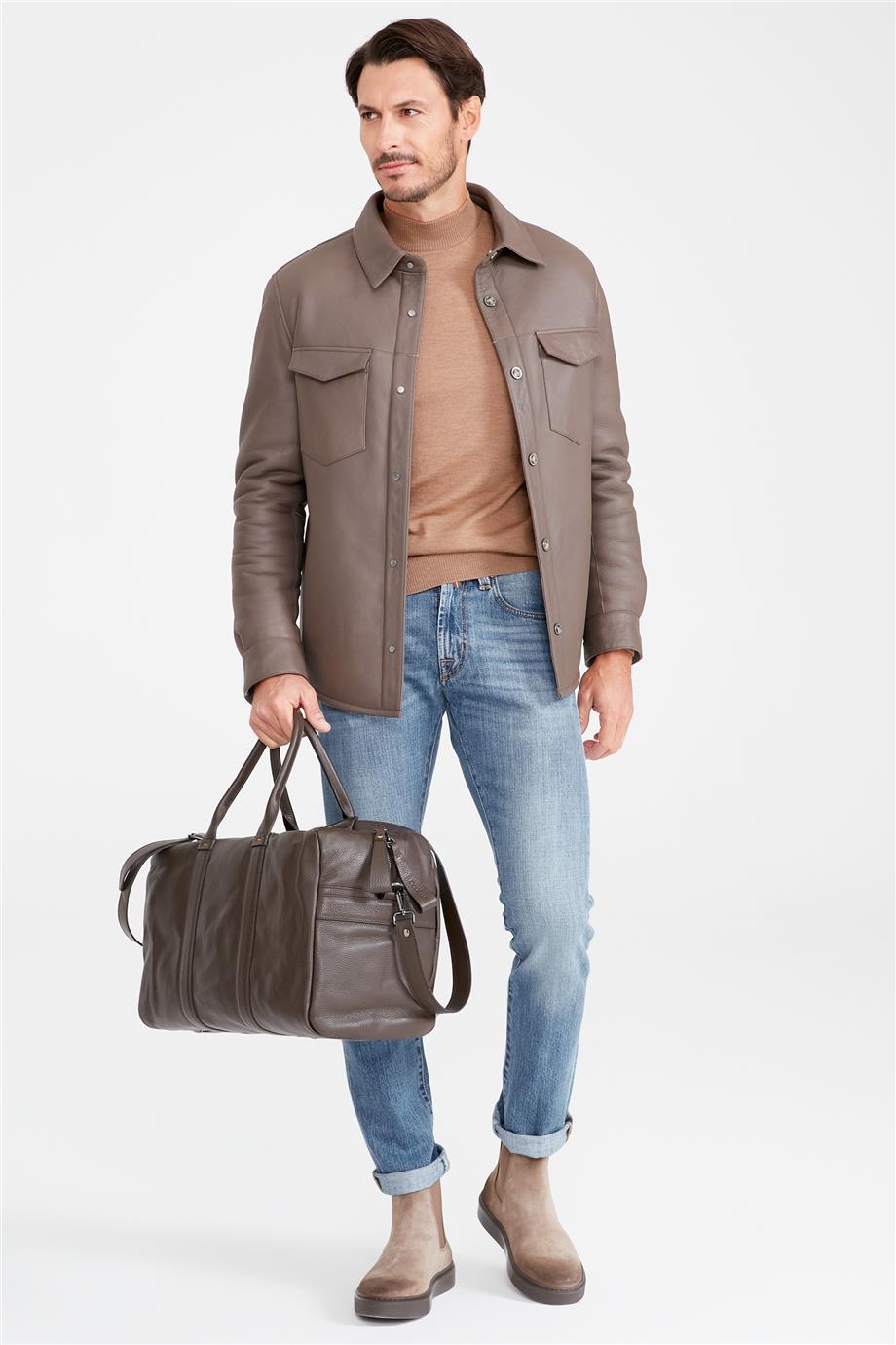 Vizon Shearling Deri Mont