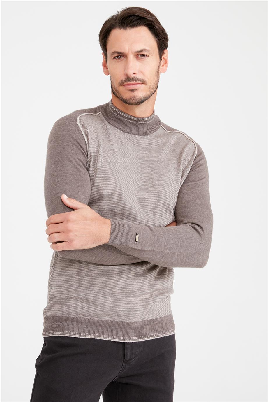 Vizon Yarım Balıkçı Yün Triko