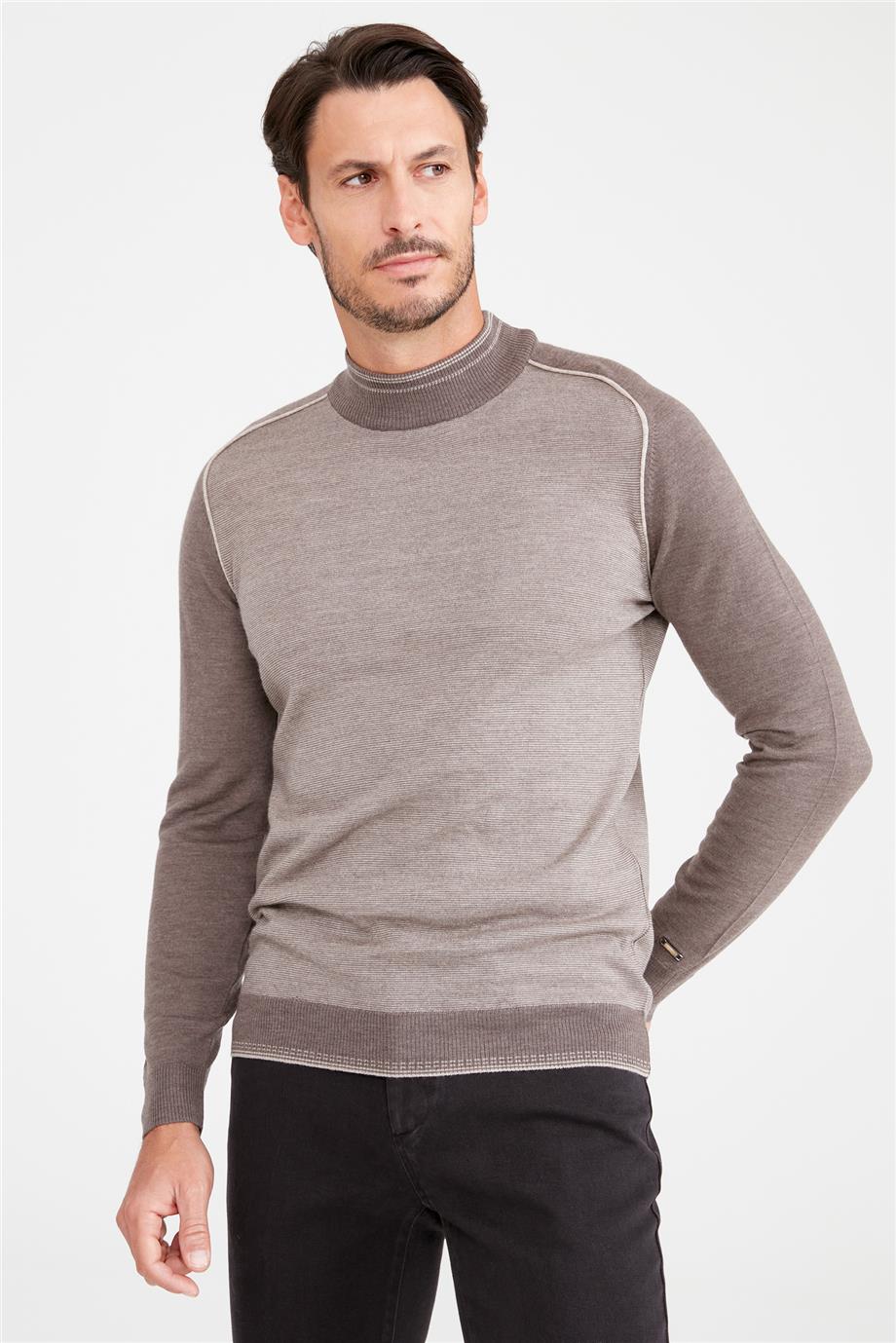 Vizon Yarım Balıkçı Yün Triko