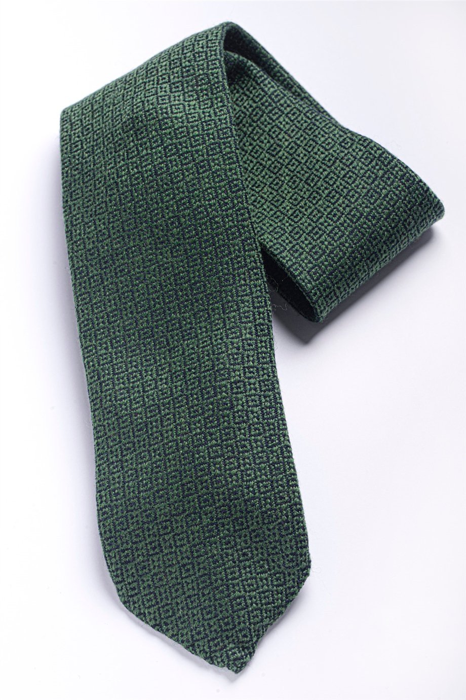 Yeşil Astarsız Yün Kravat