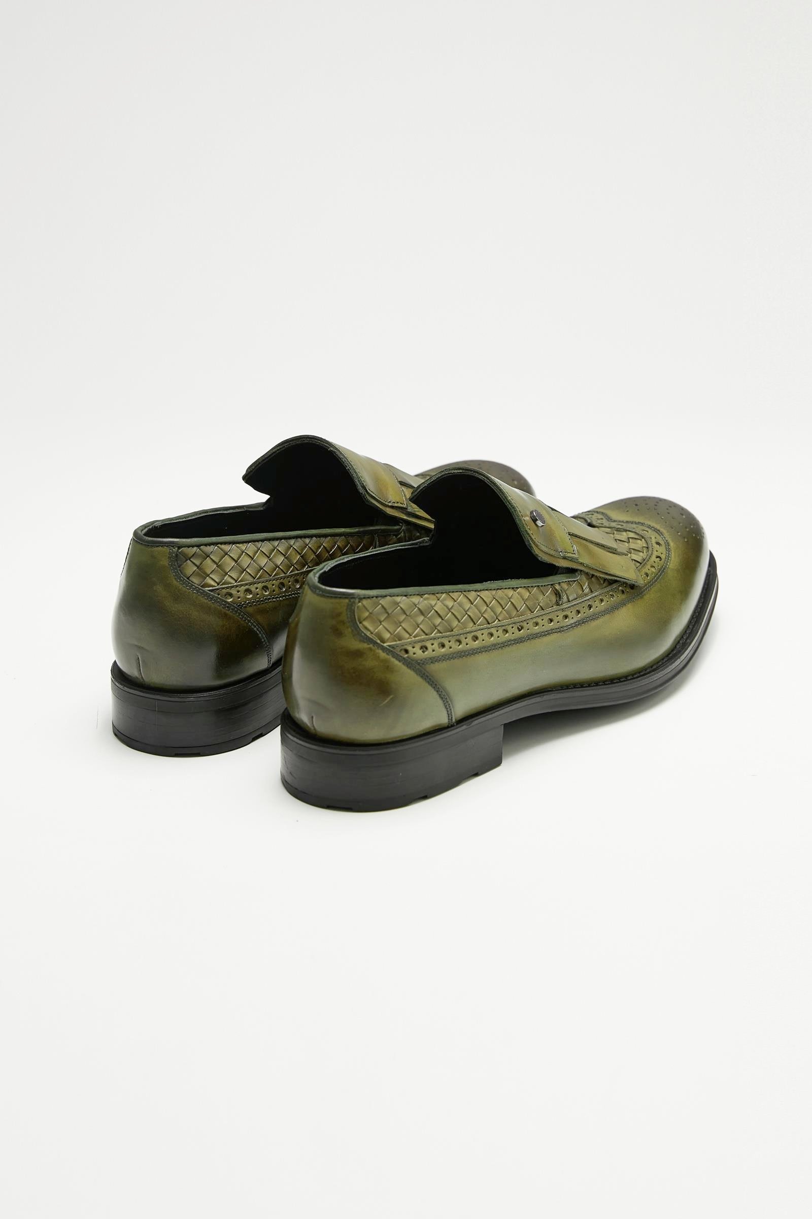 Yeşil Deri Loafer 