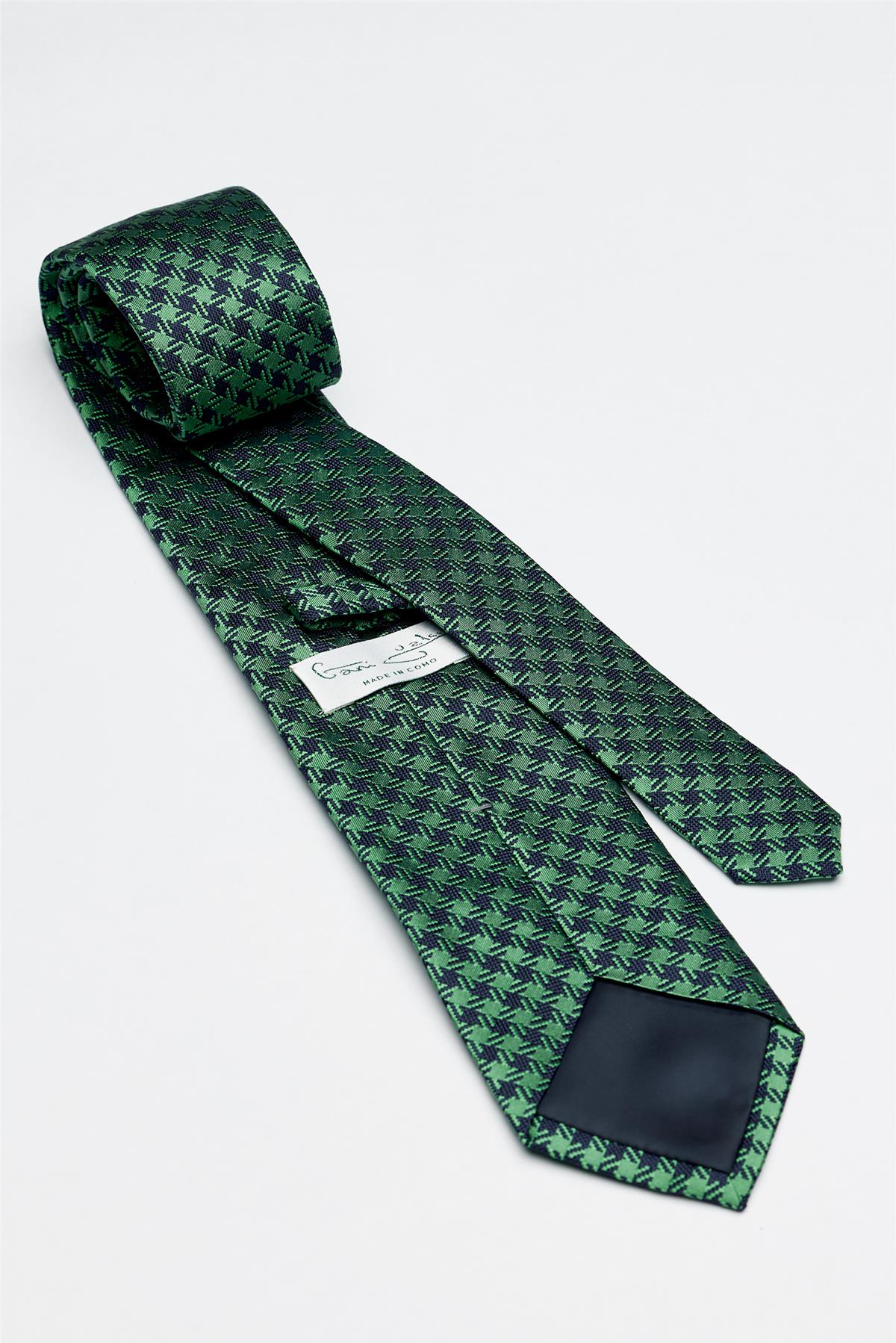 Yeşil Desenli İpek Kravat 