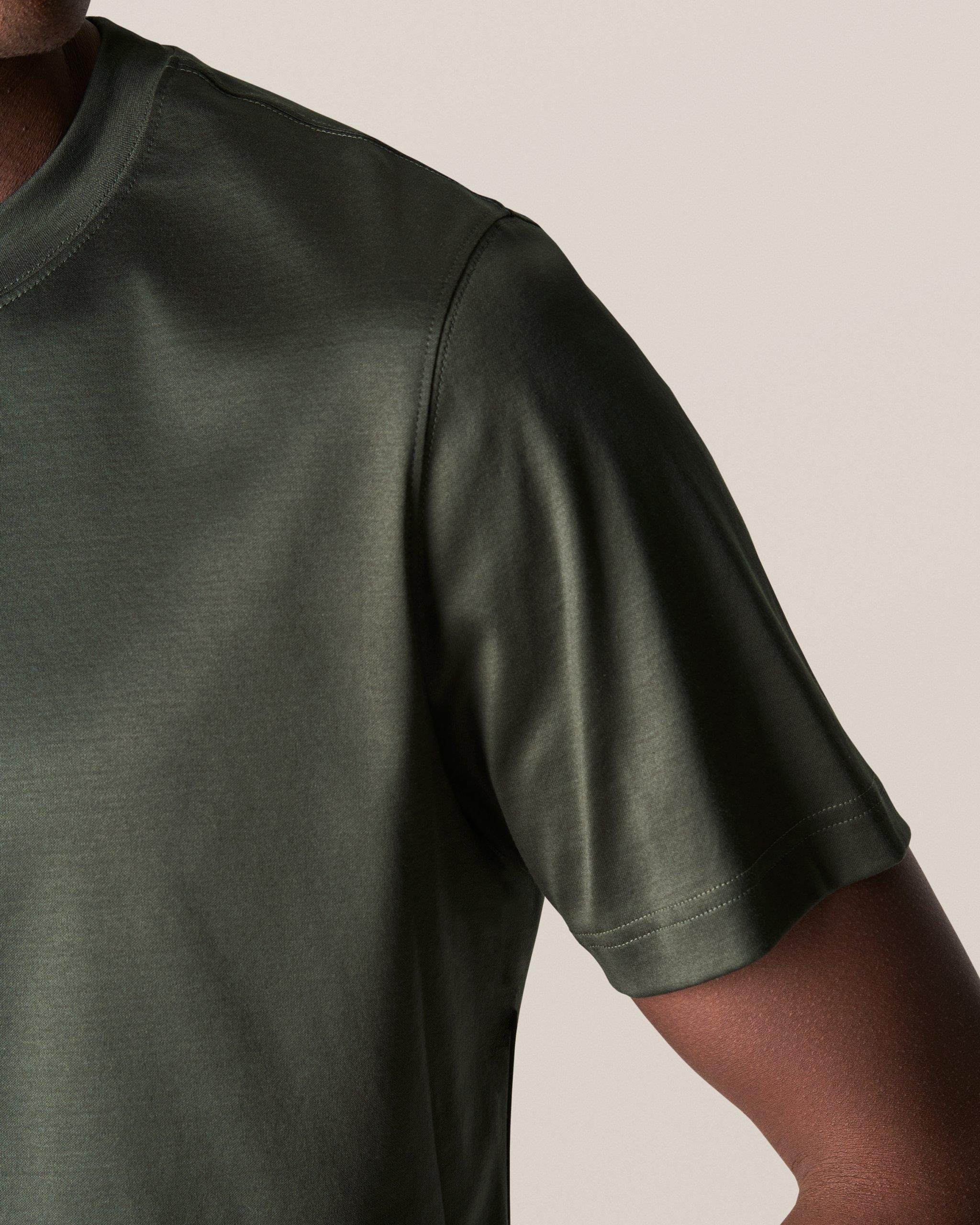 Yeşil Filo Di Scozia Pamuk  T-Shirt