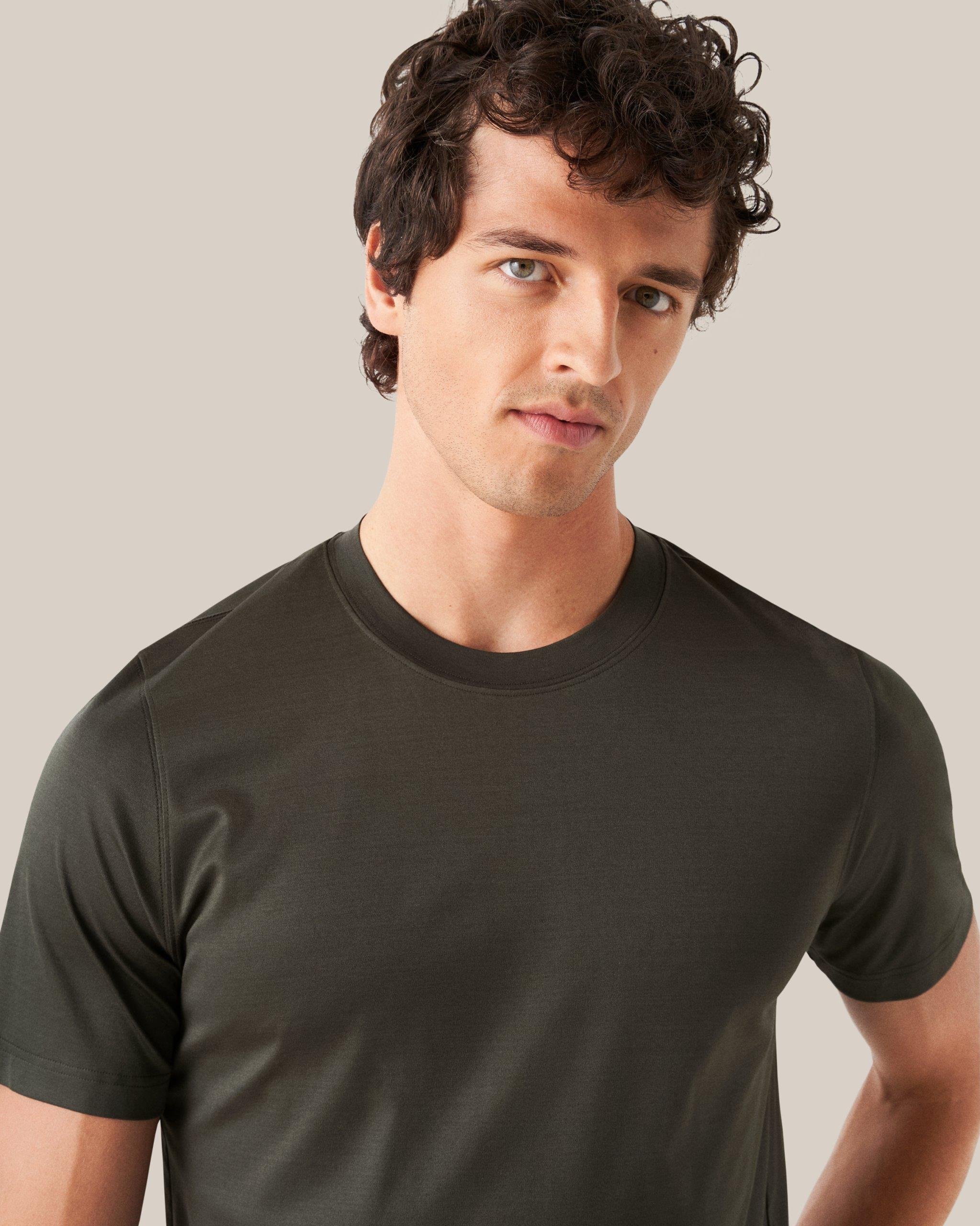 Yeşil Filo Di Scozia Pamuk T-Shirt