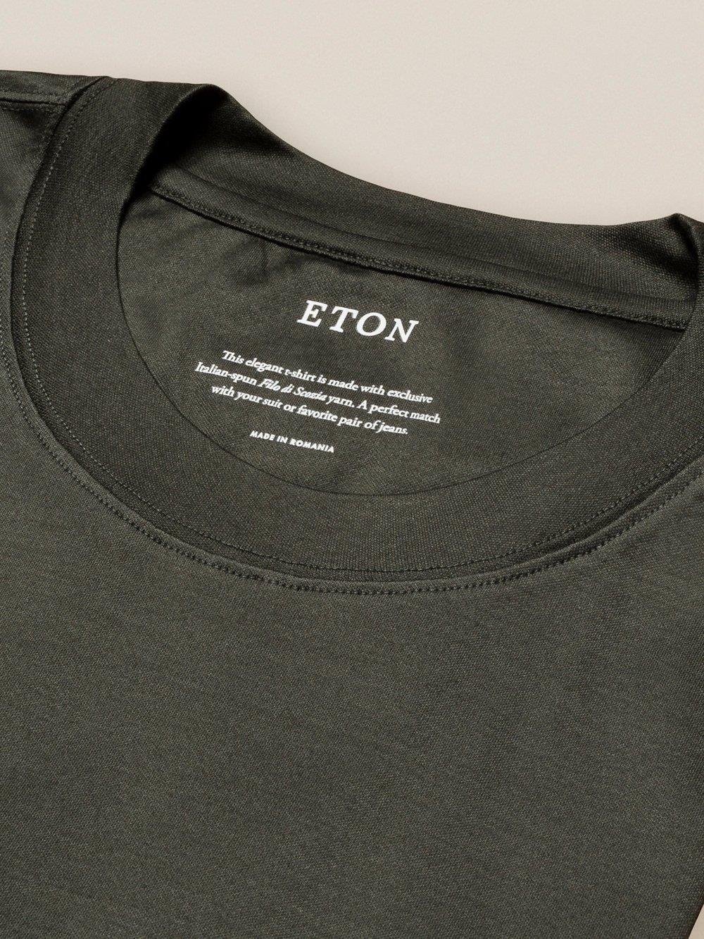 Yeşil Filo Di Scozia Pamuk  T-Shirt