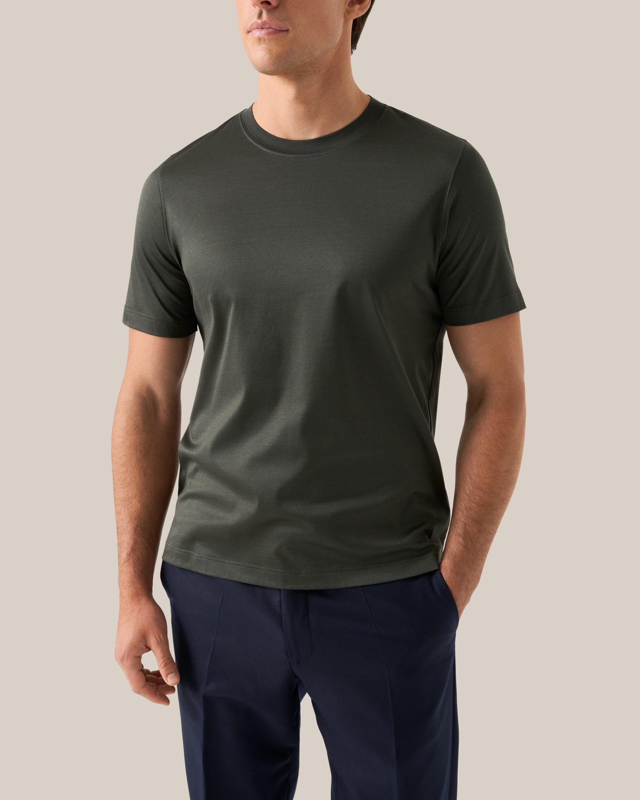 Yeşil Filo Di Scozia Pamuk T-Shirt