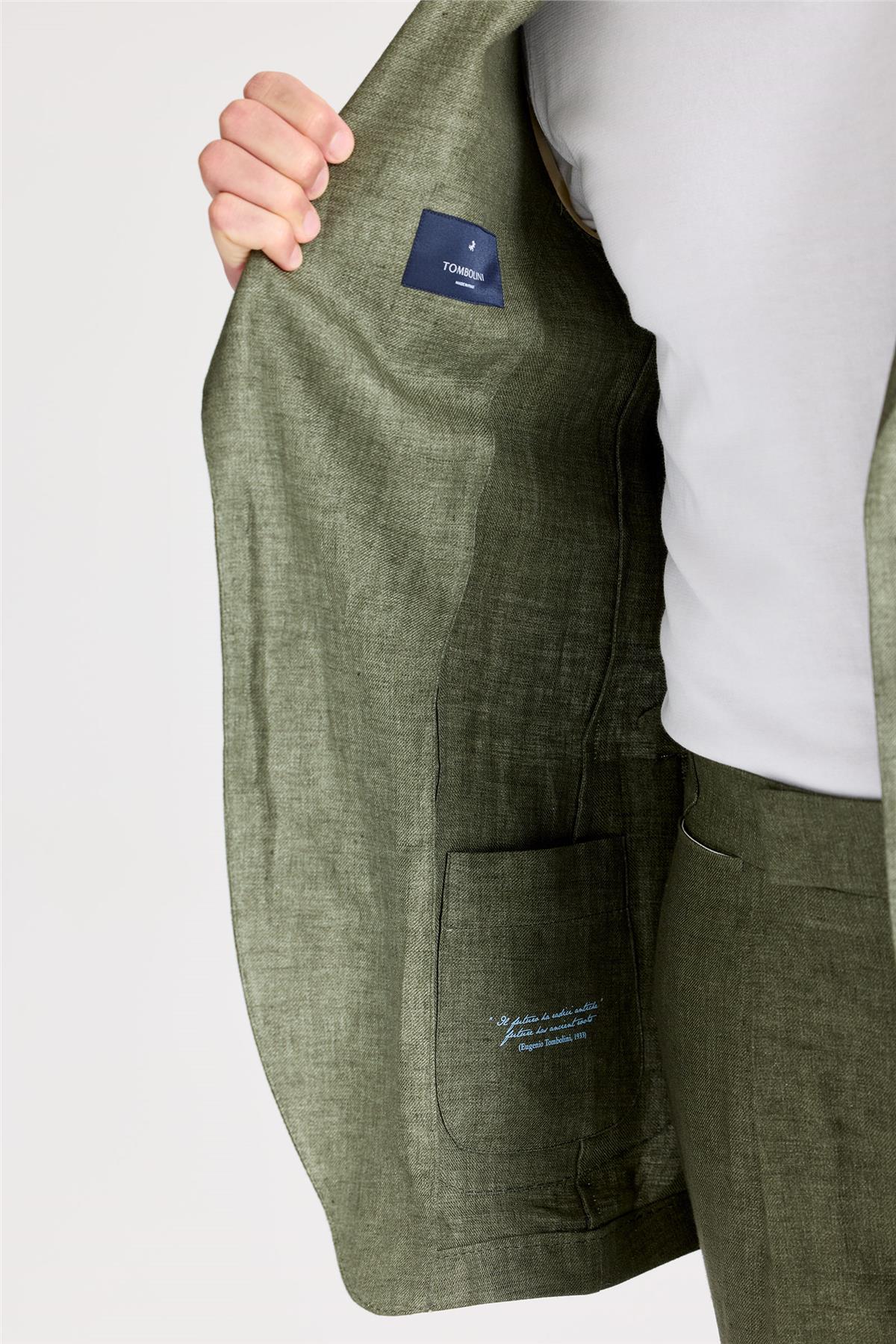 Yeşil Keten Takım Elbise