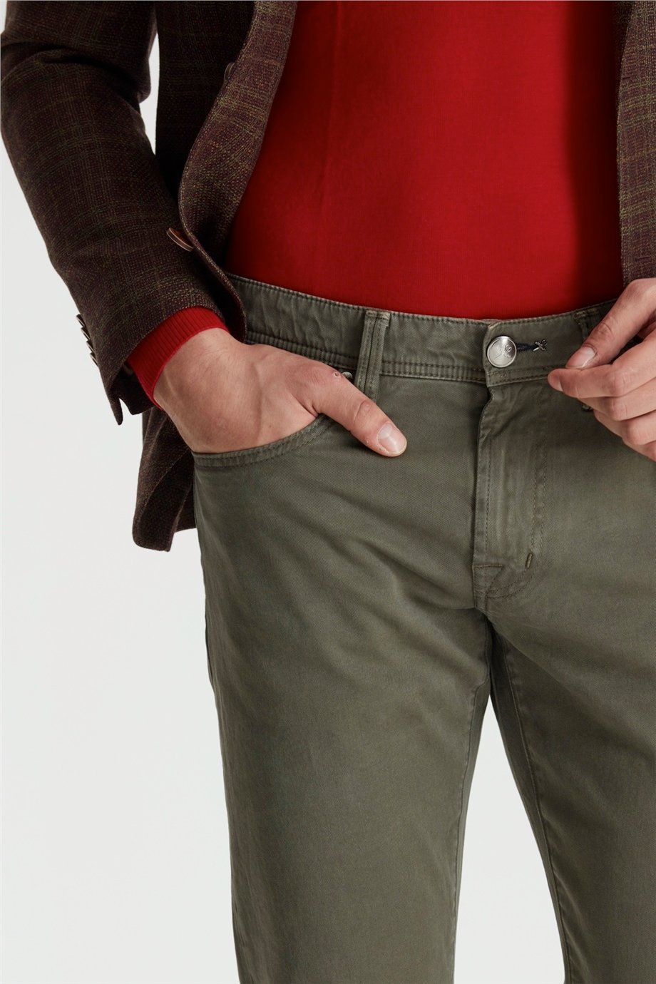 Yeşil Michelangelo Kanvas Pantolon