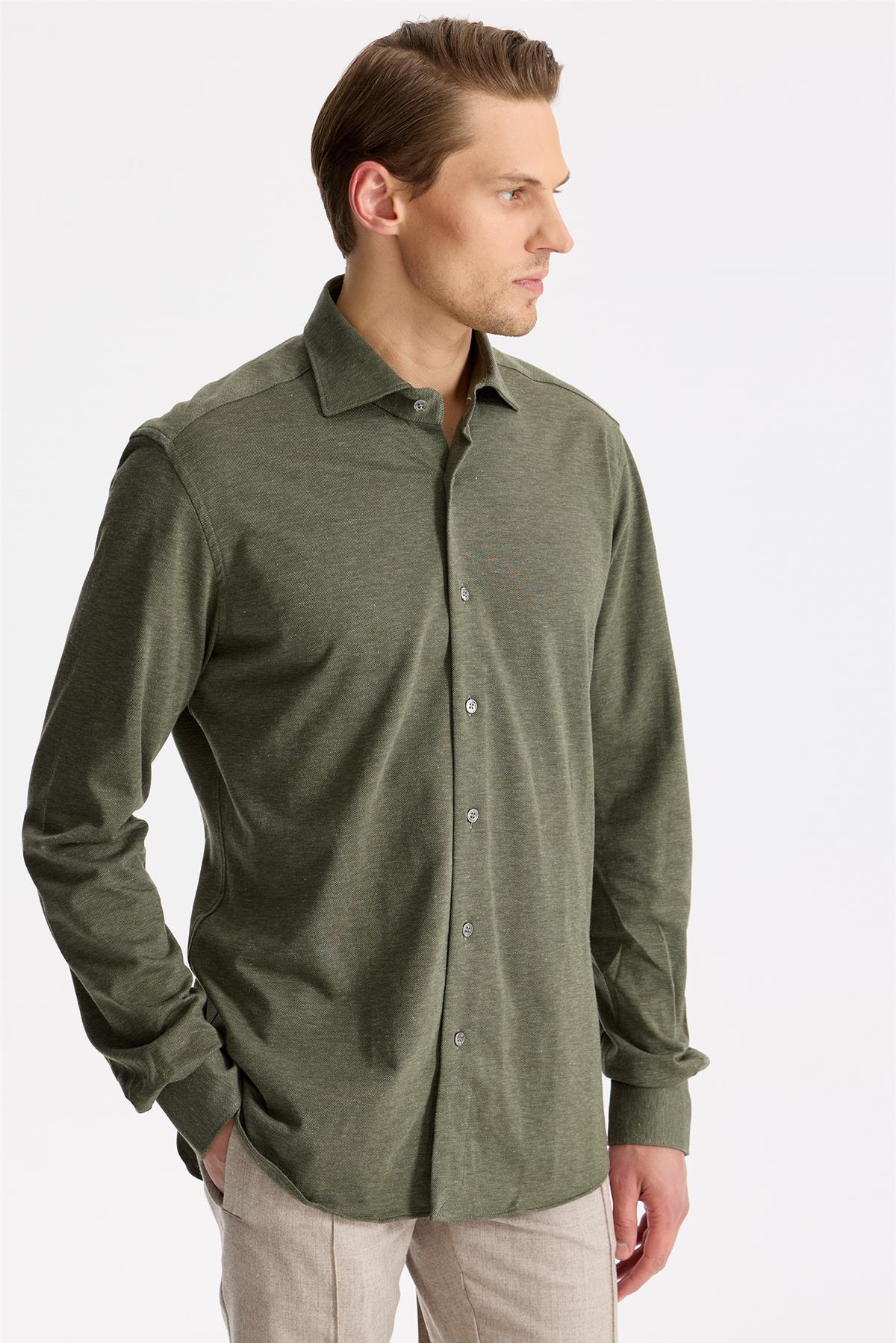 Yeşil Pamuk Kaşmir Gömlek