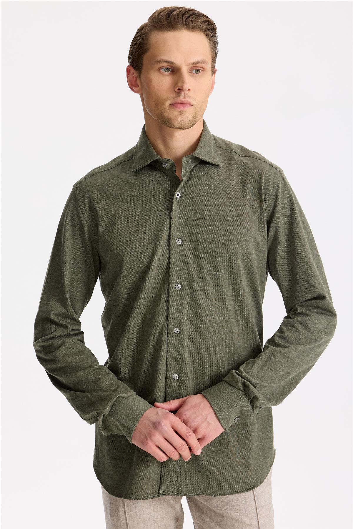 Yeşil Pamuk Kaşmir Gömlek