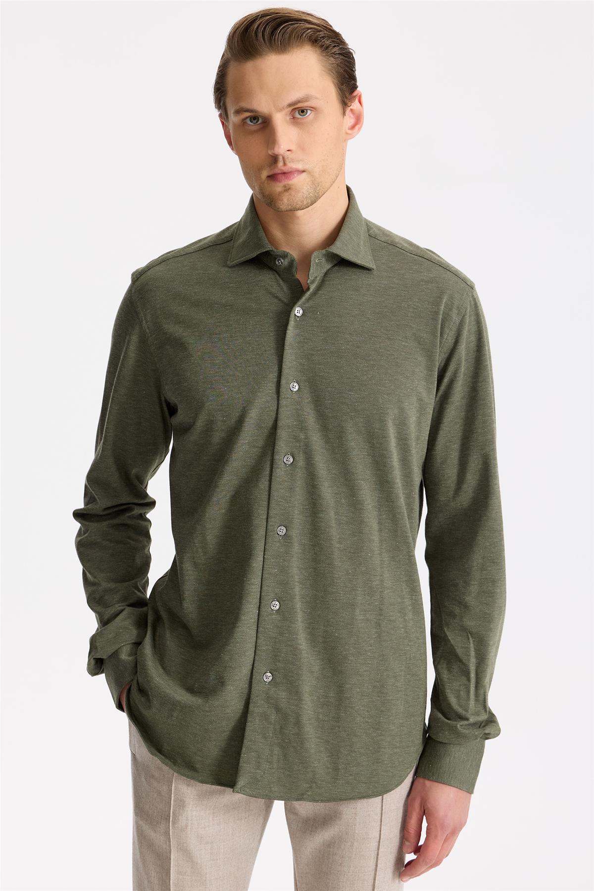 Yeşil Pamuk Kaşmir Gömlek