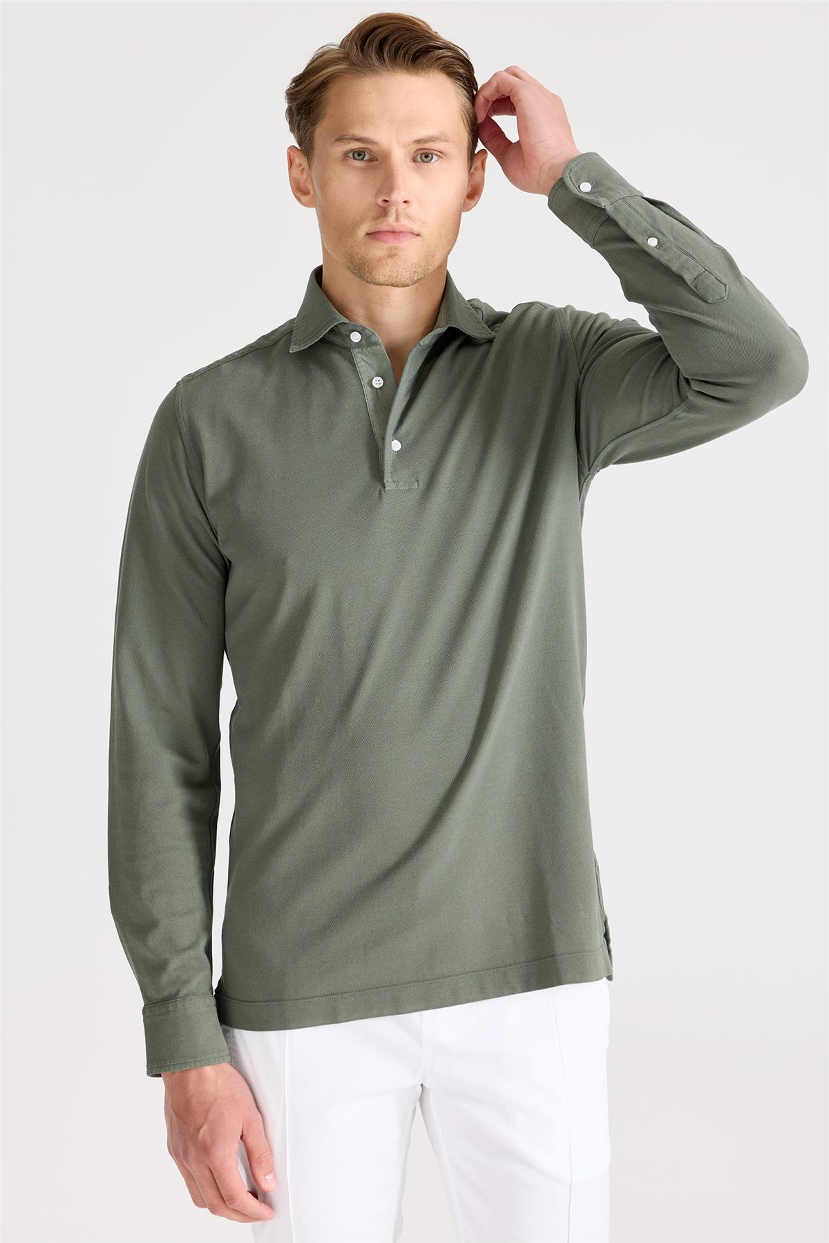 Yeşil Pima Pamuk Sweat Shirt