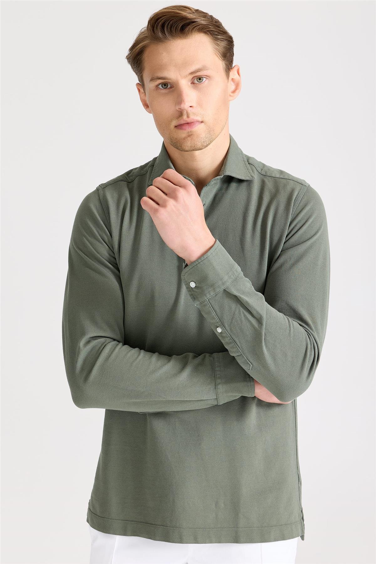 Yeşil Pima Pamuk Sweat Shirt