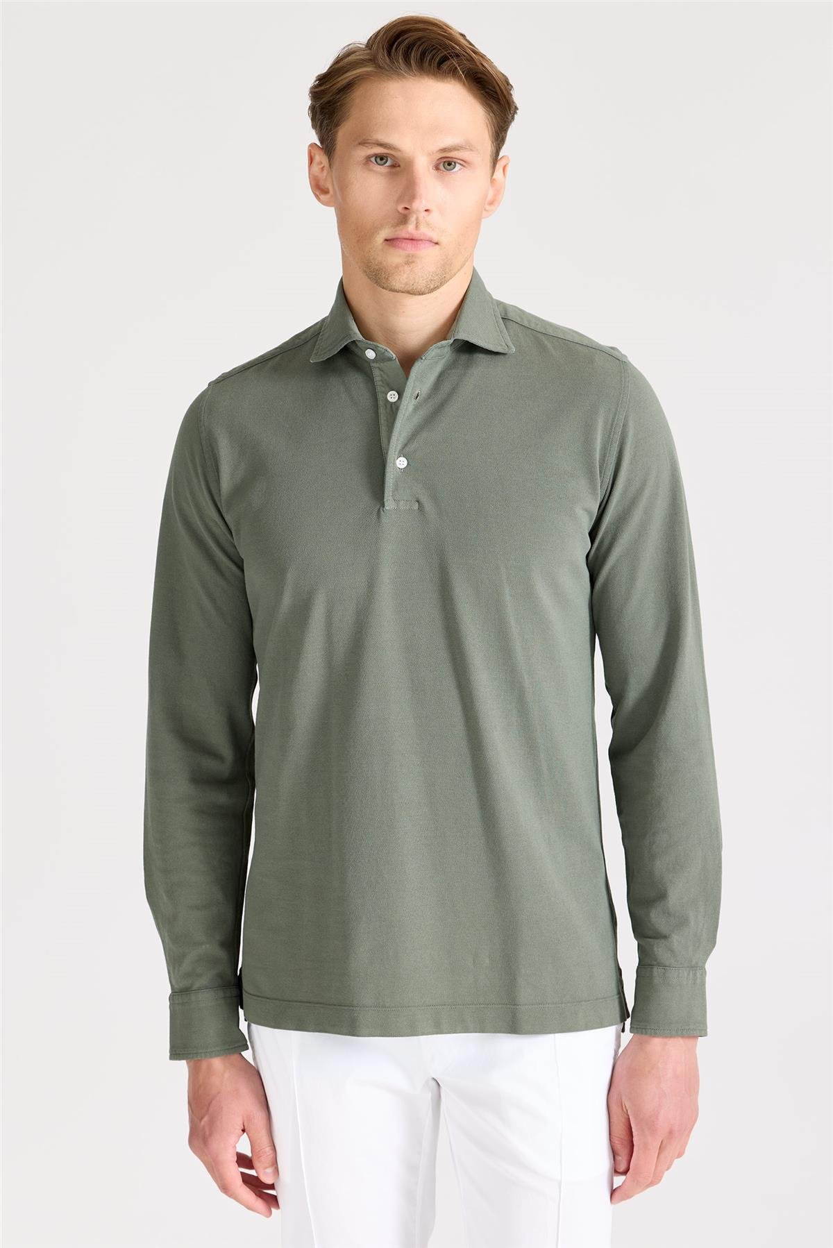 Yeşil Pima Pamuk Sweat Shirt