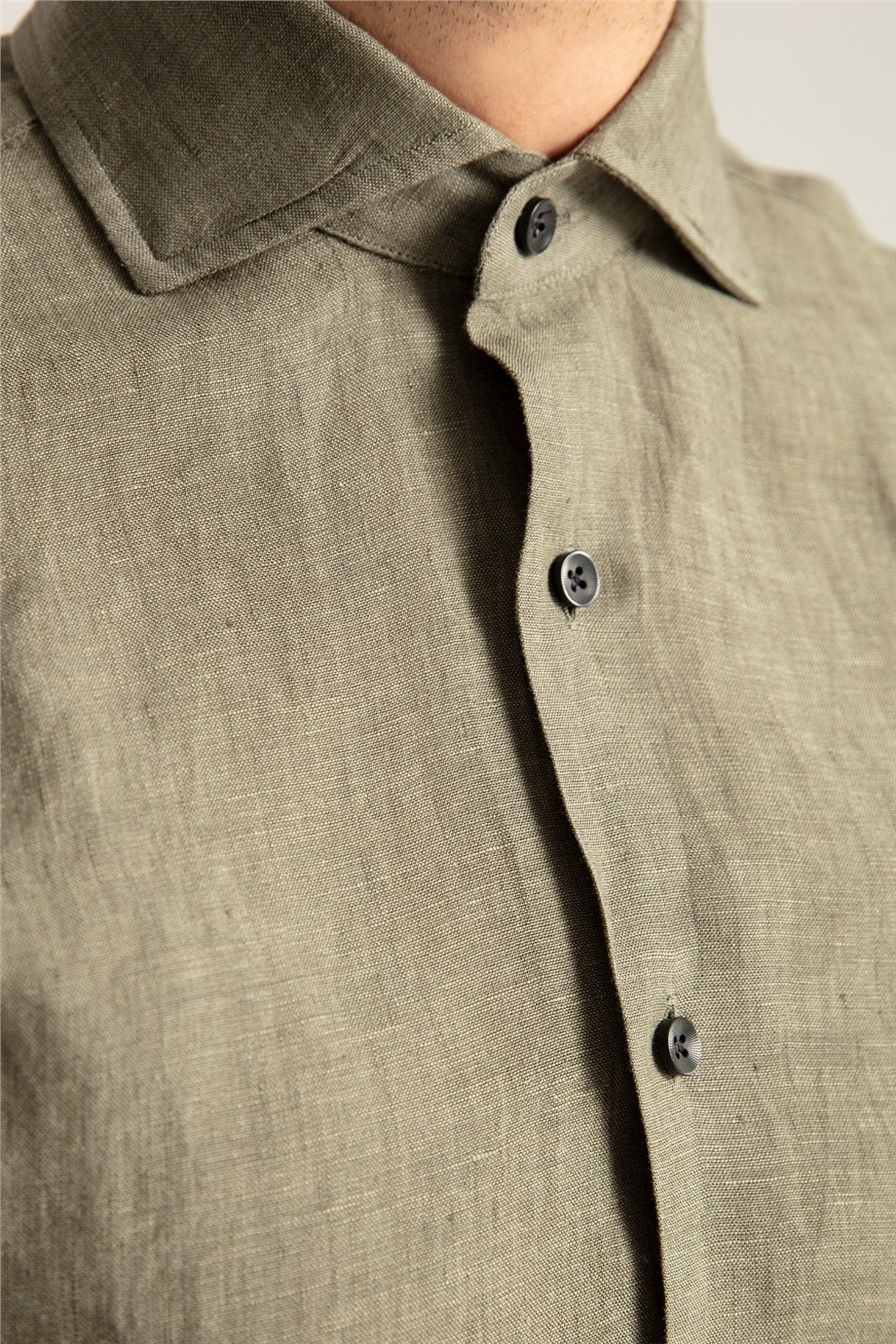 Green Color Linen Shirt
