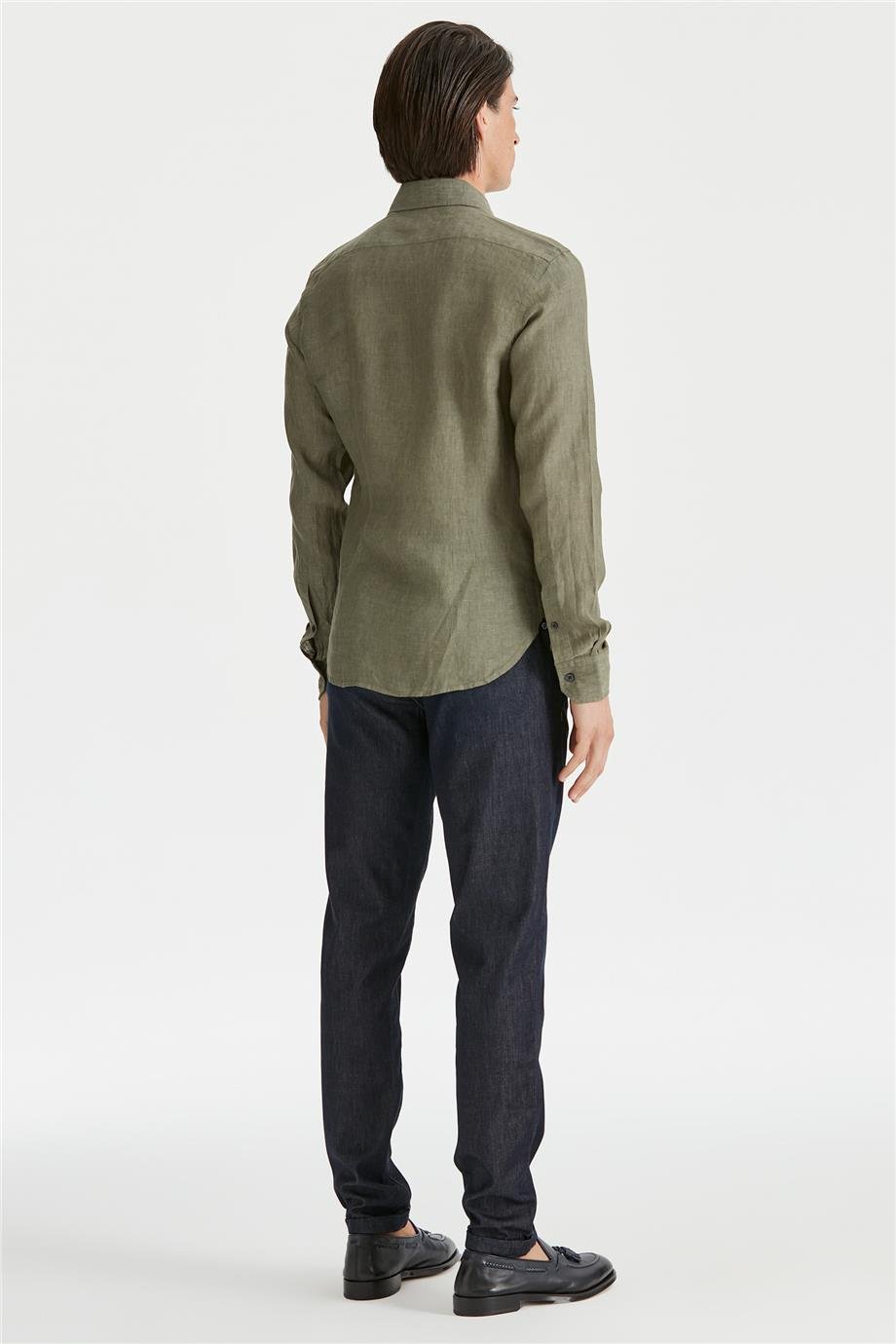 Green Color Linen Shirt