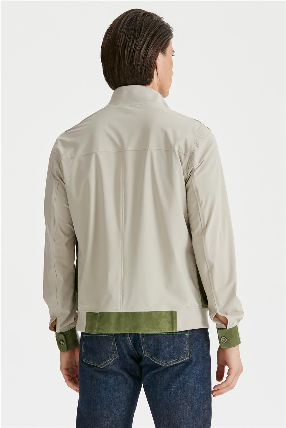 Yeşil Süet Teknik Erkek Mont