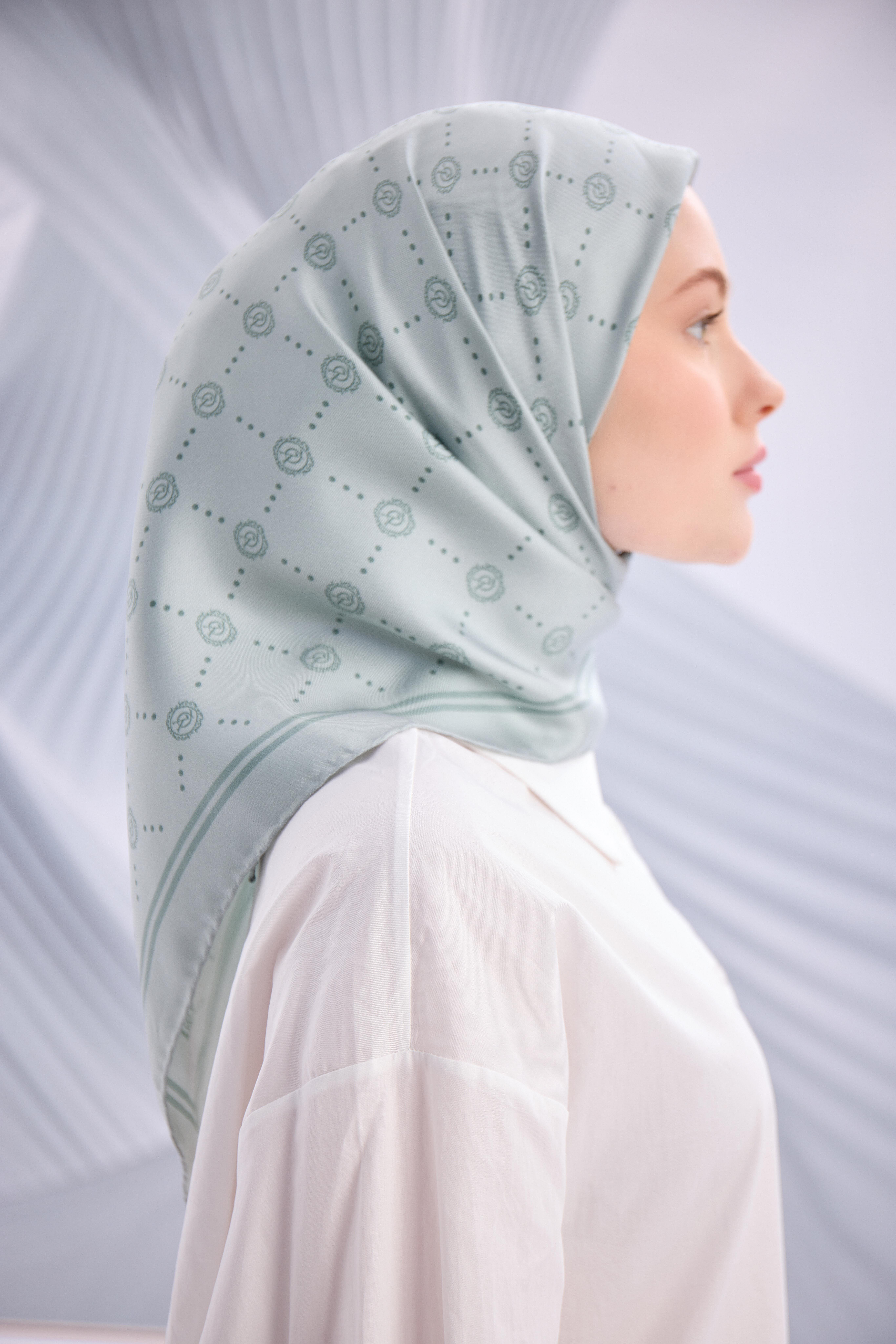 MİNT TWİLL İPEK MONOGRAM EŞARP-YQ01003