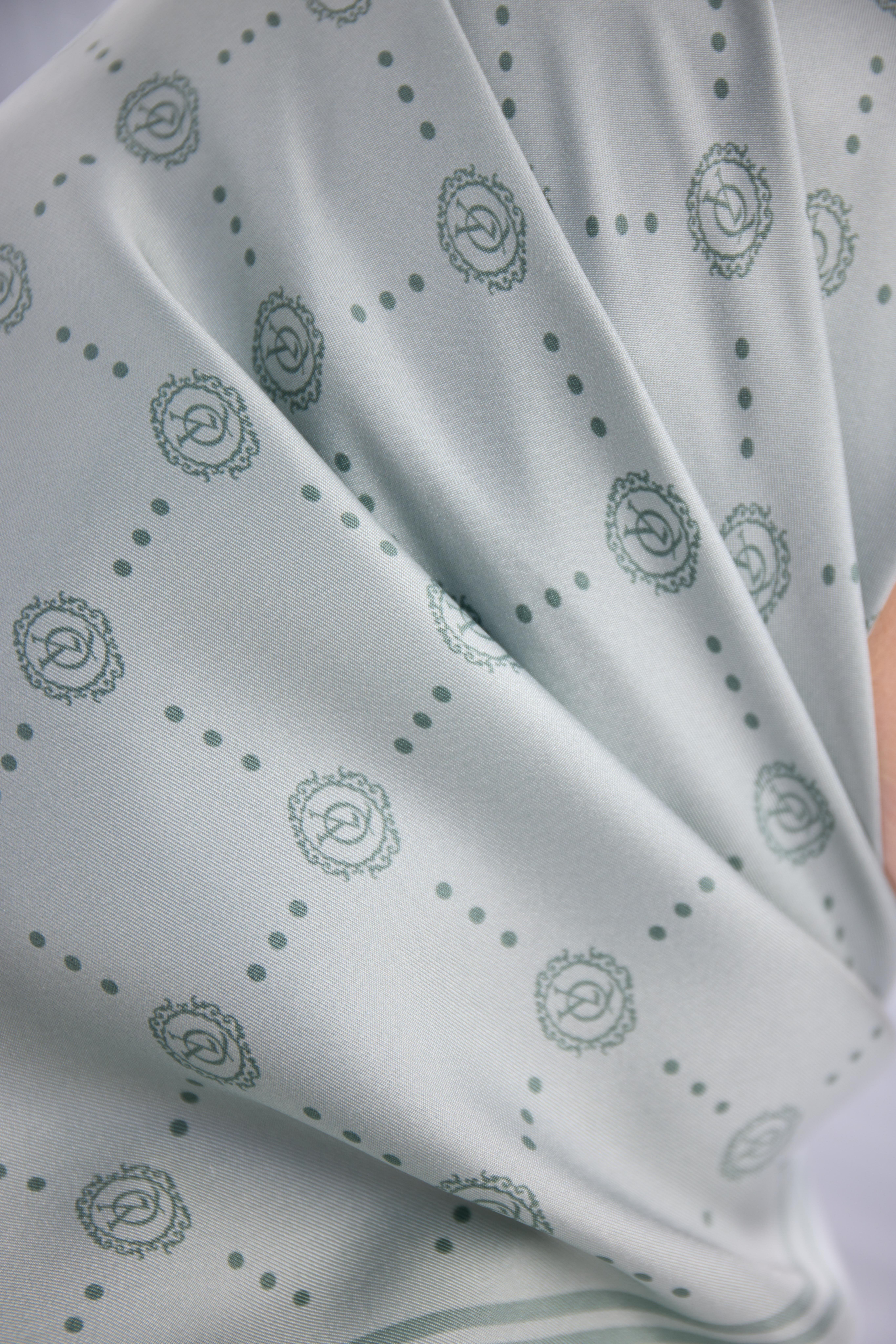MİNT TWİLL İPEK MONOGRAM EŞARP-YQ01003