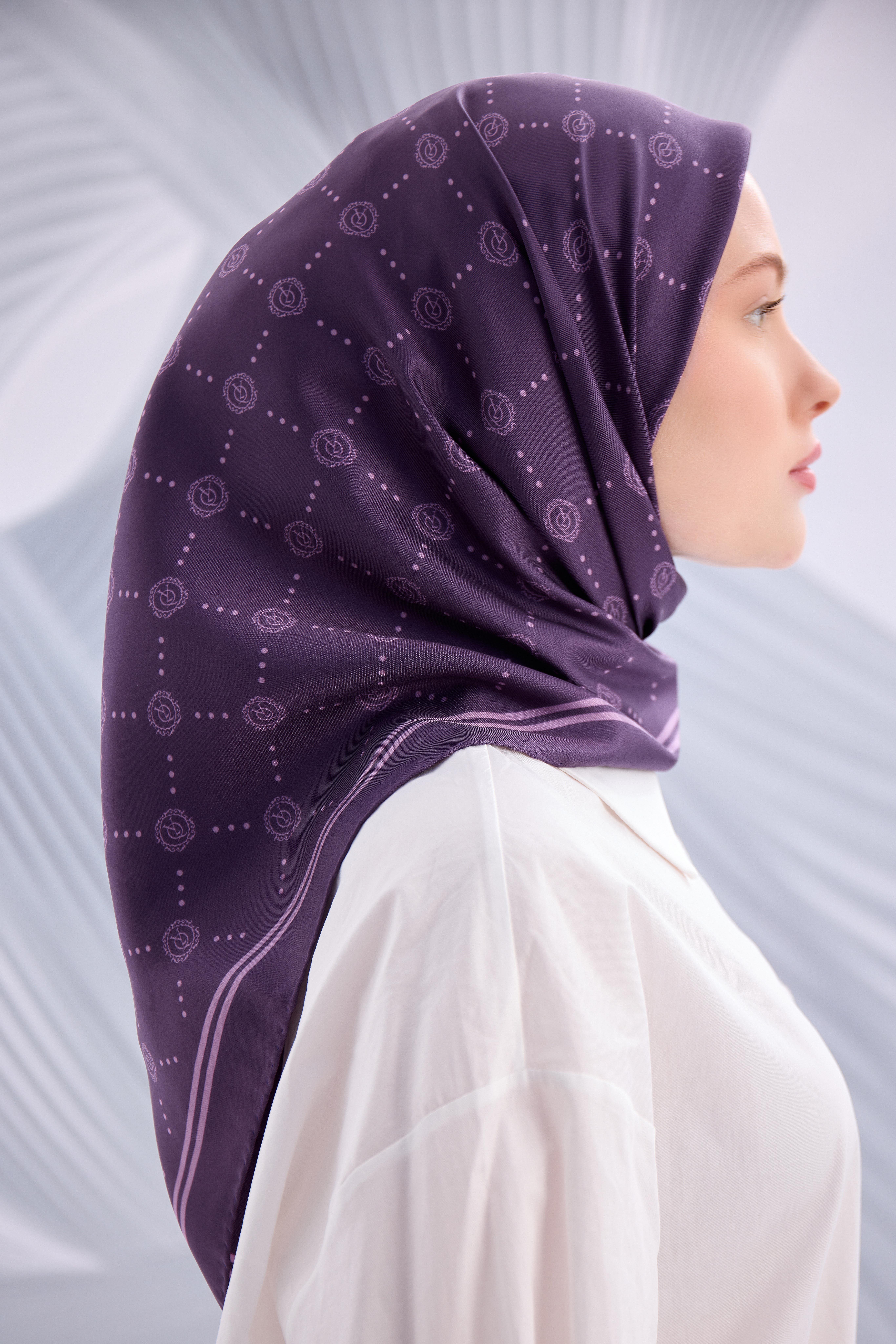 MÜRDÜM TWİLL İPEK MONOGRAM EŞARP-YQ01003