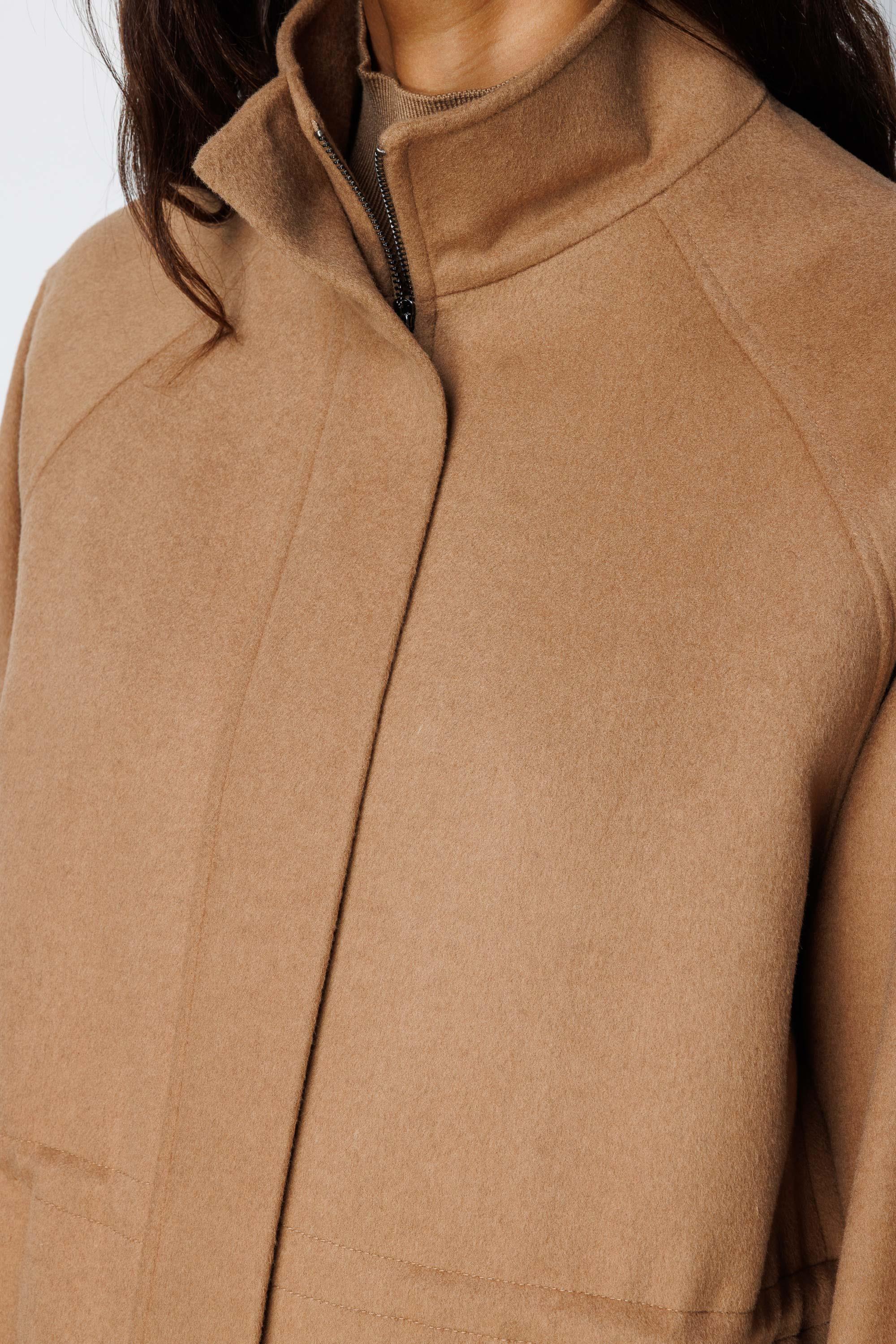 Dik Yaka Fermuarlı Kaban