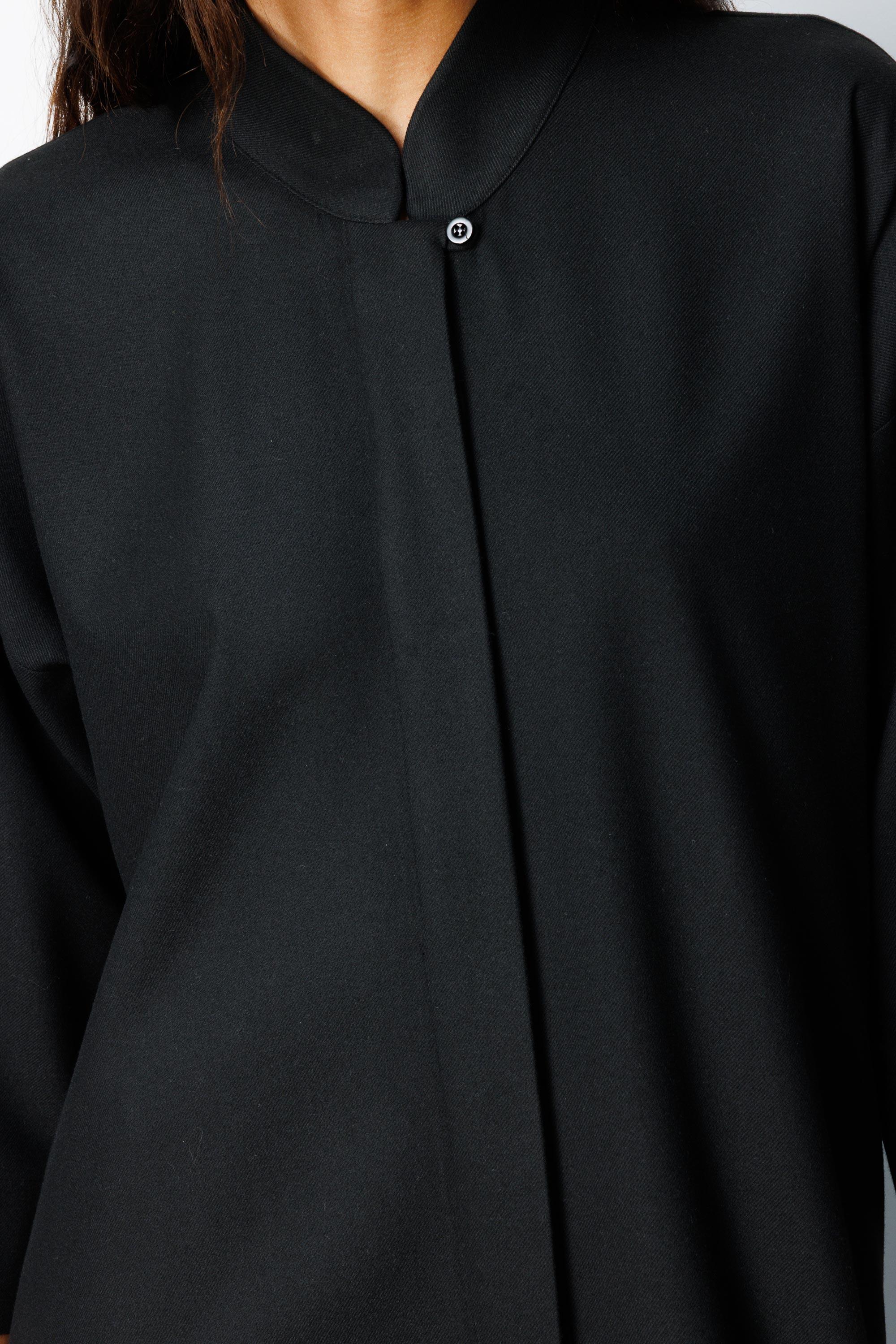 Dik Yaka Flanel Elbise