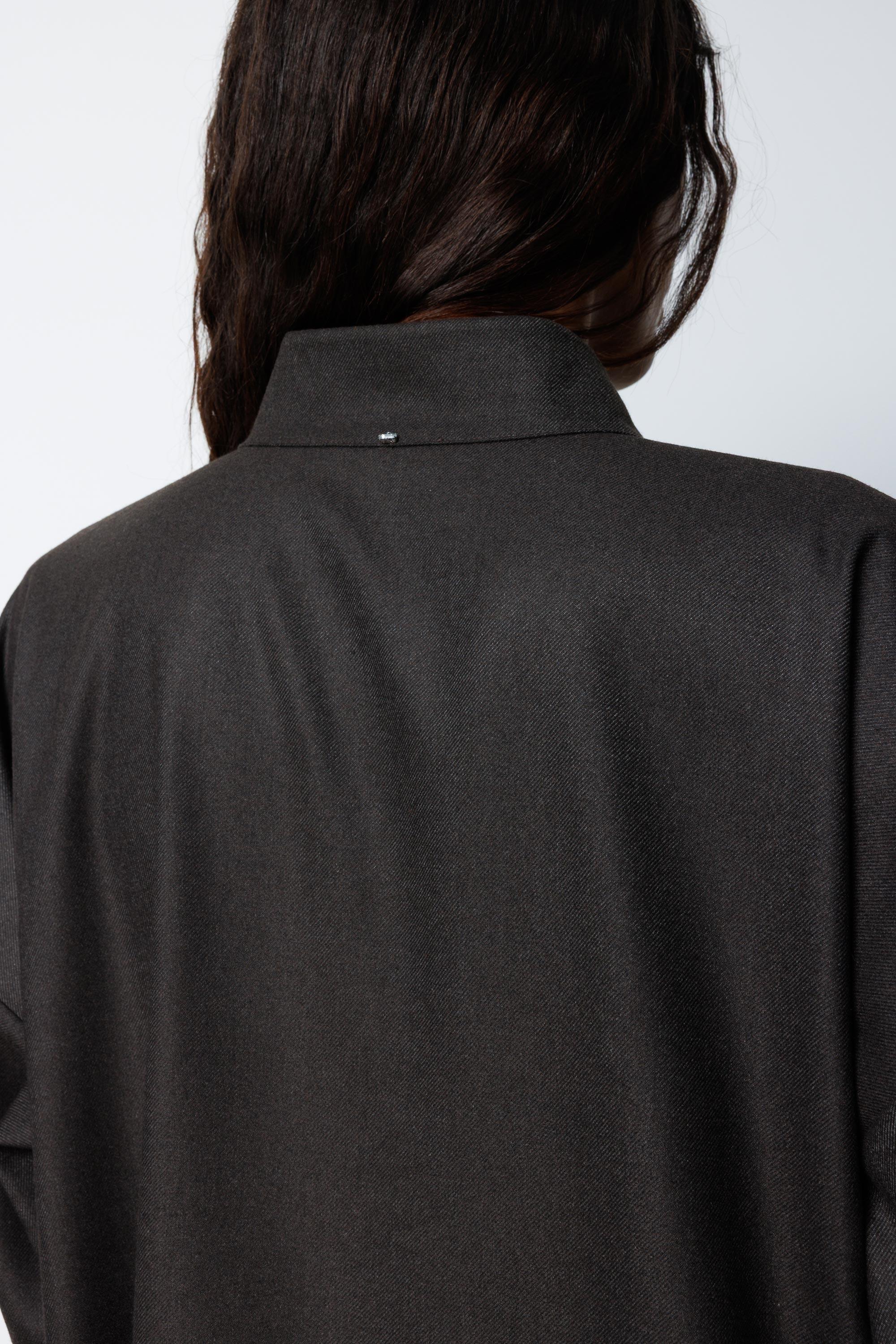 Dik Yaka Flanel Elbise