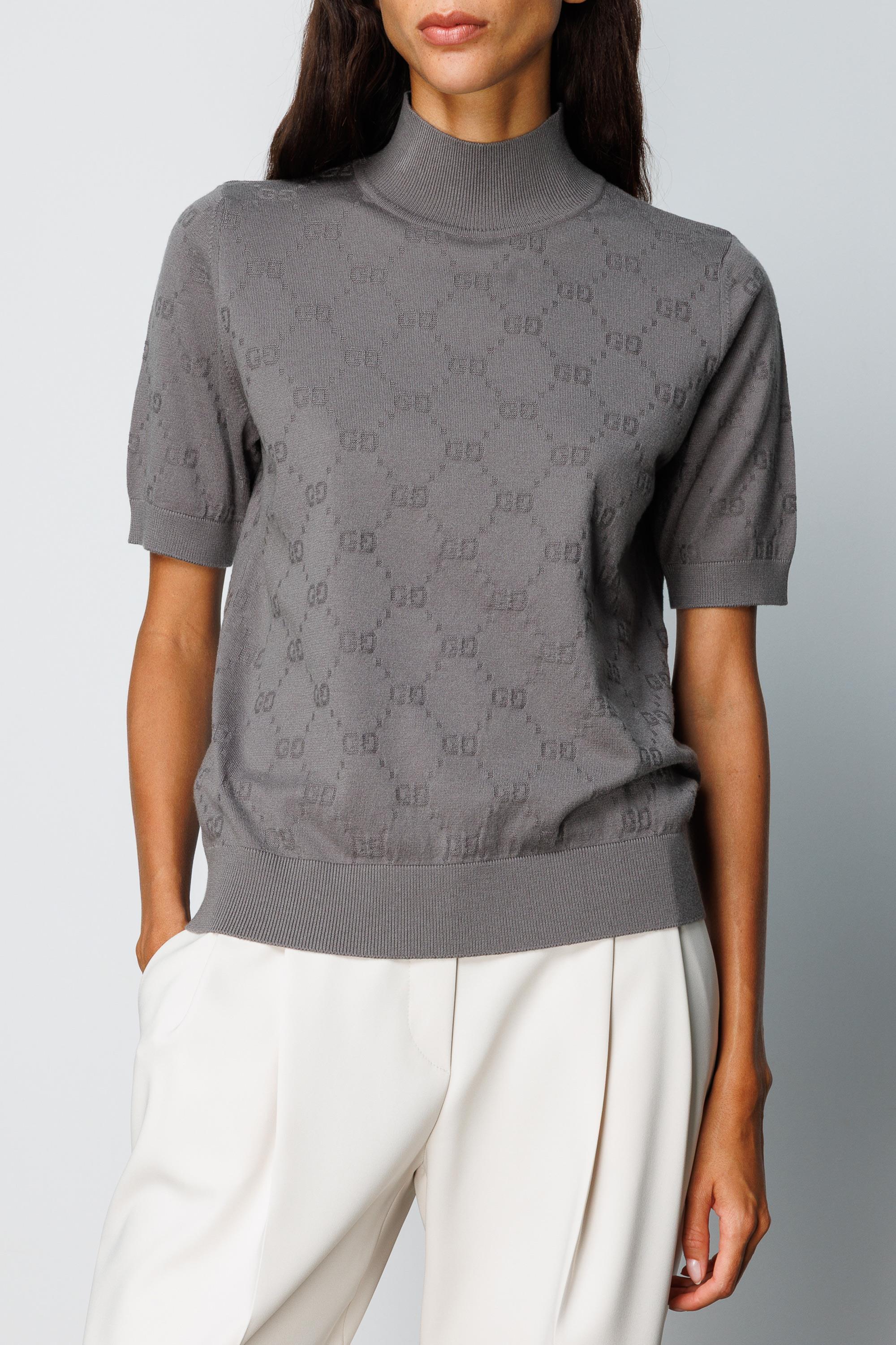 Dik Yaka Jakarlı Yarım Kol Triko