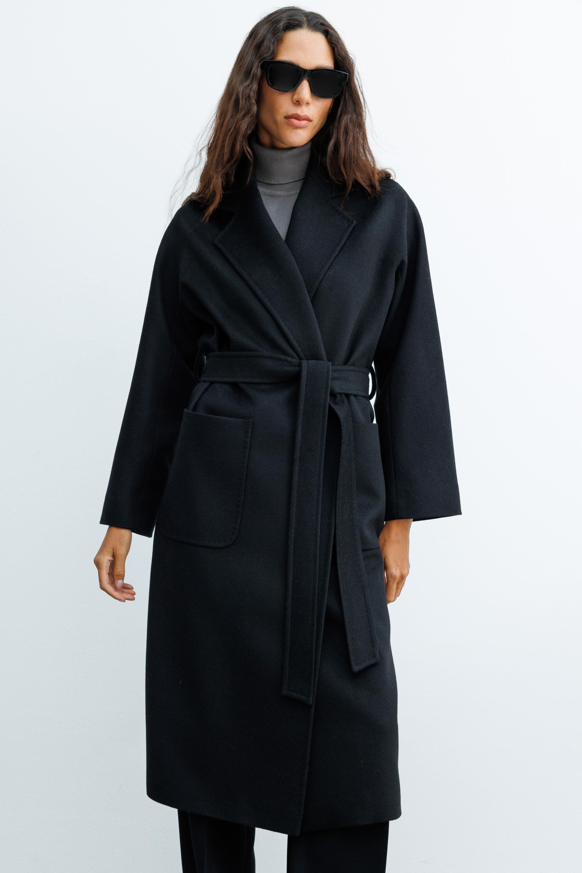 Dıştan Cepli Kemerli Manto