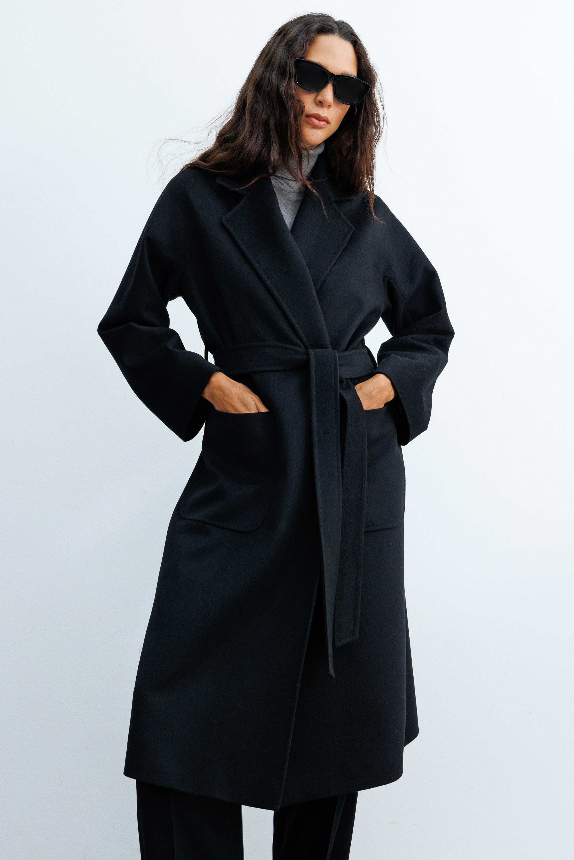 Dıştan Cepli Kemerli Manto