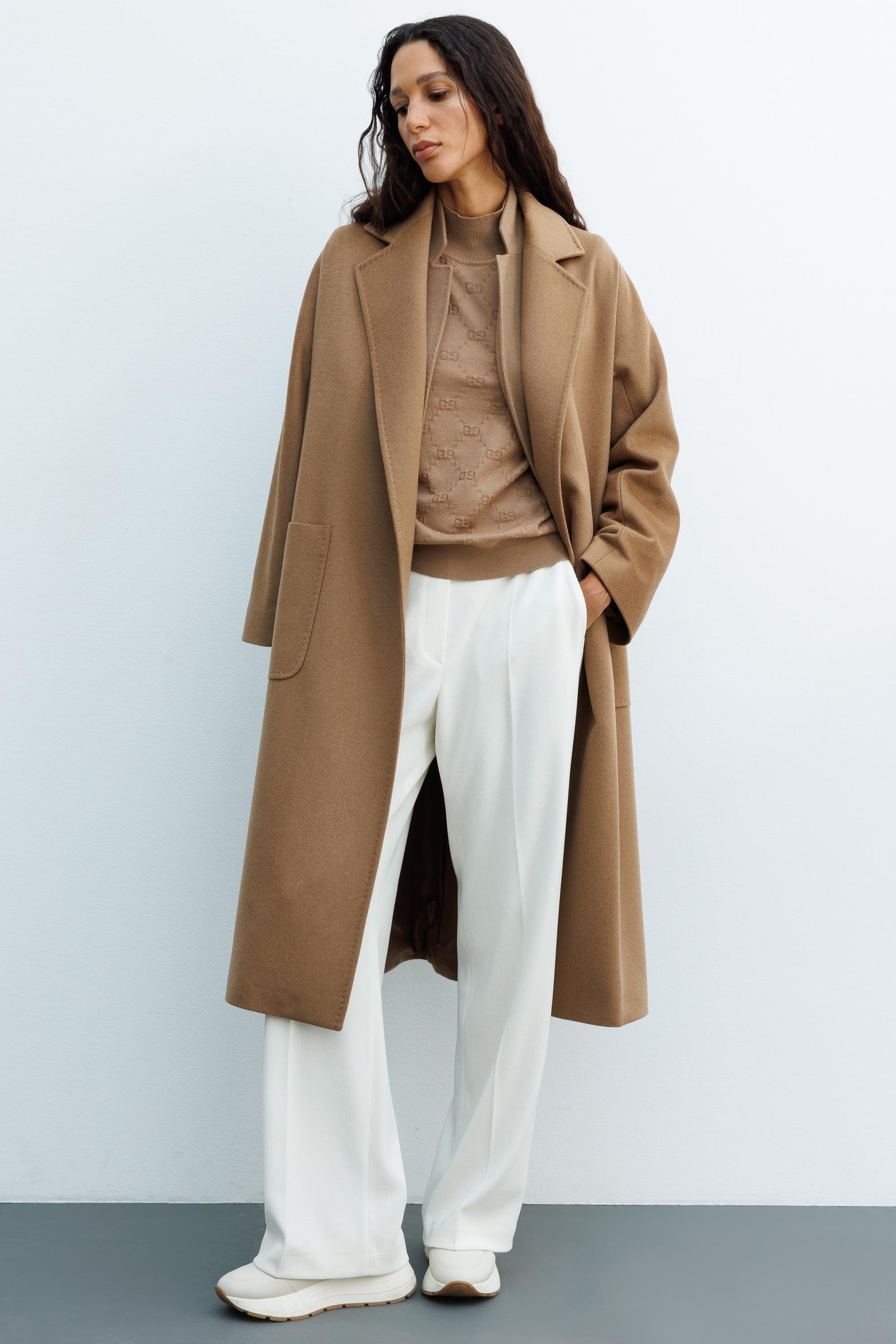 Dıştan Cepli Kemerli Manto