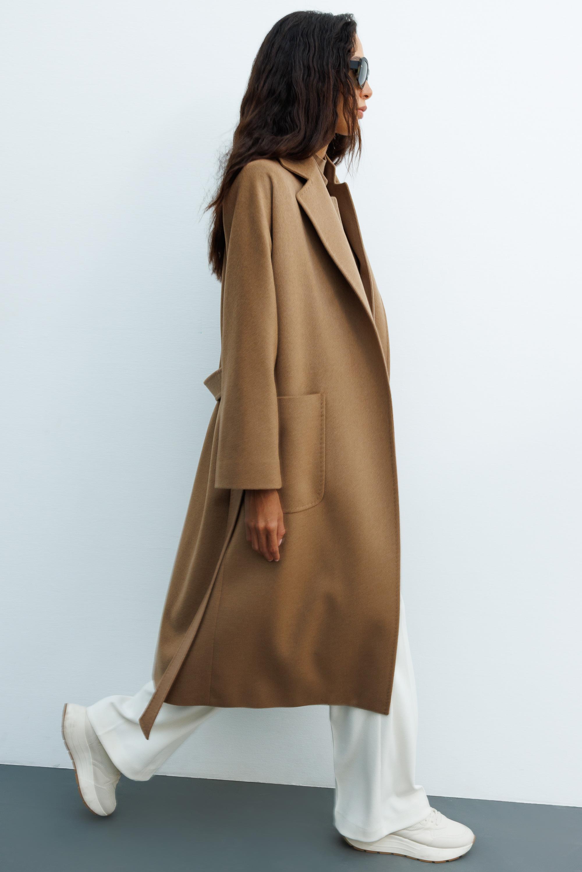 Dıştan Cepli Kemerli Manto