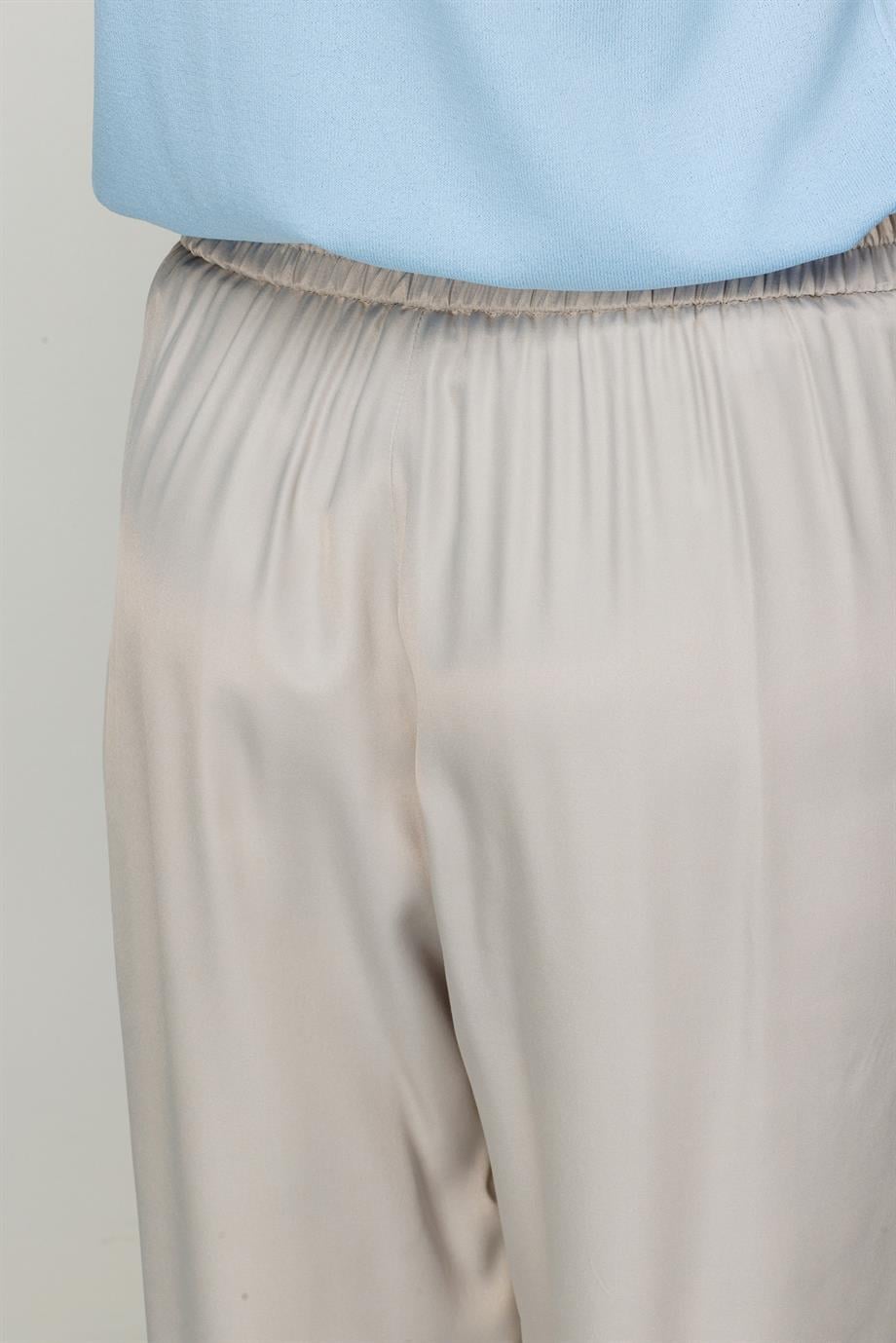 Elastan Kemerli Bol Kesim Pantolon