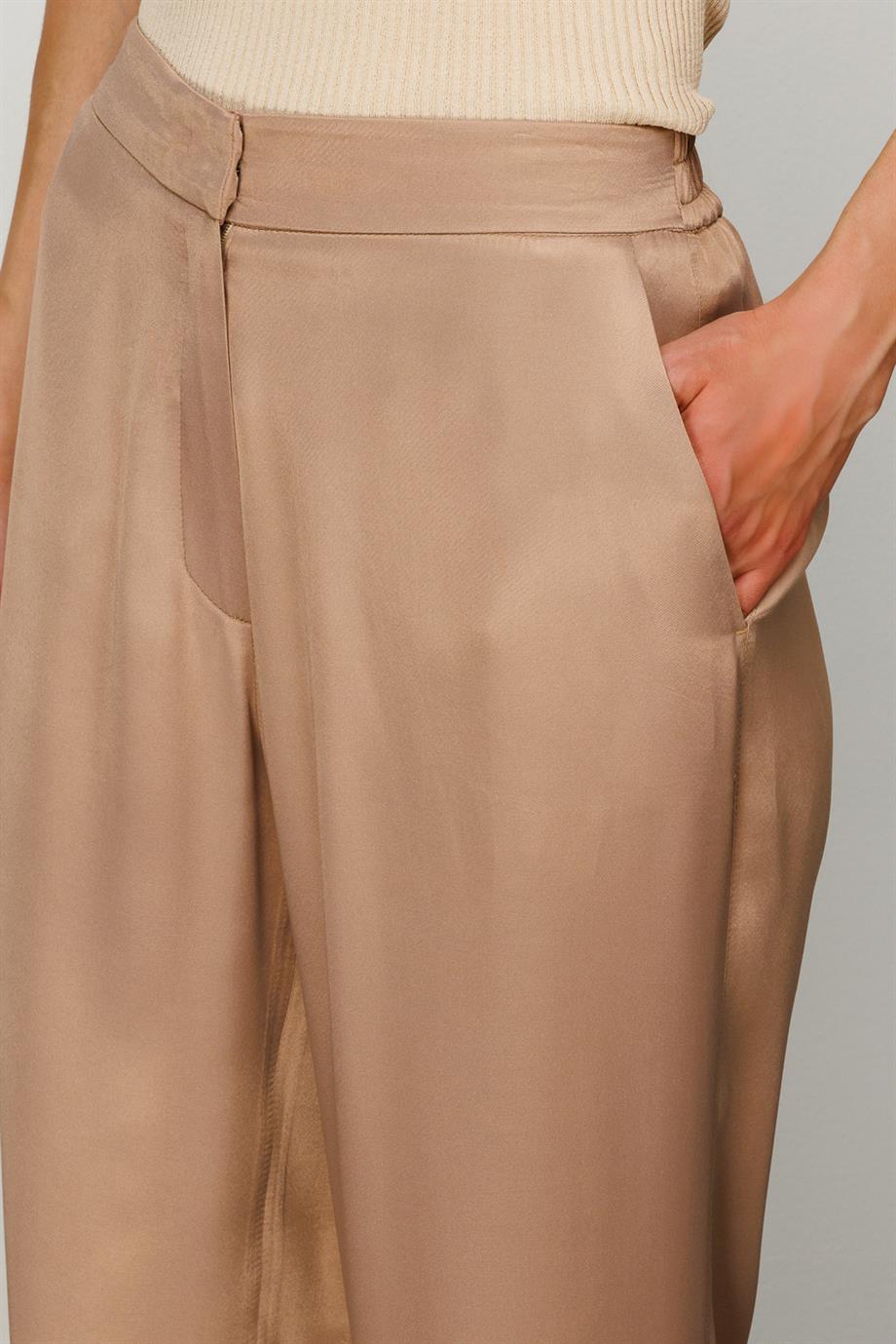 Elastan Kemerli Bol Kesim Pantolon