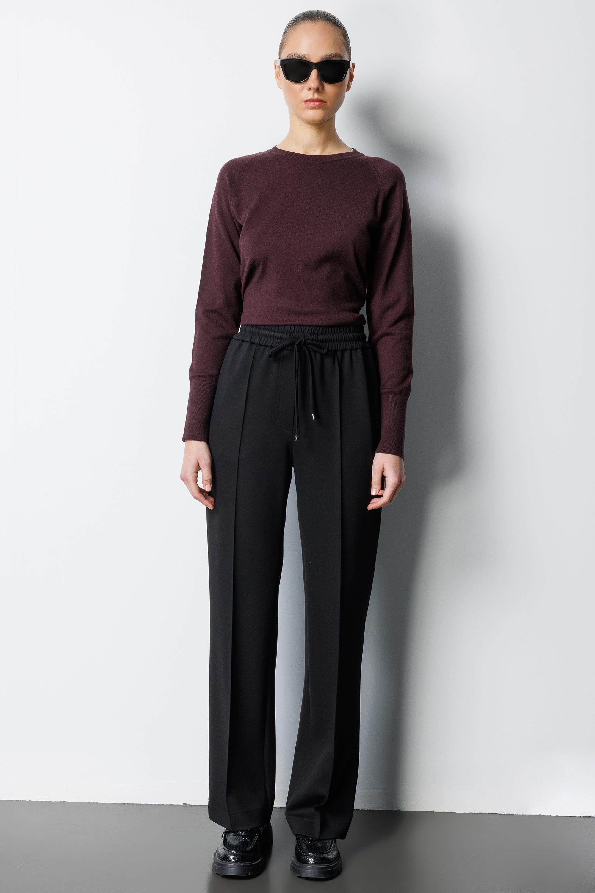Elastan Kemerli Bol Kesim Sweat Pantolon