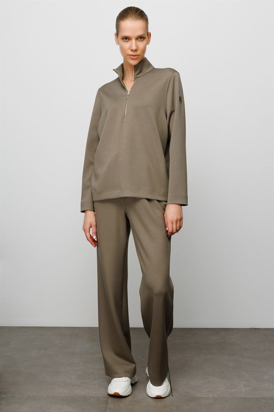 Elastan Kemerli Bol Kesim Sweat Pantolon