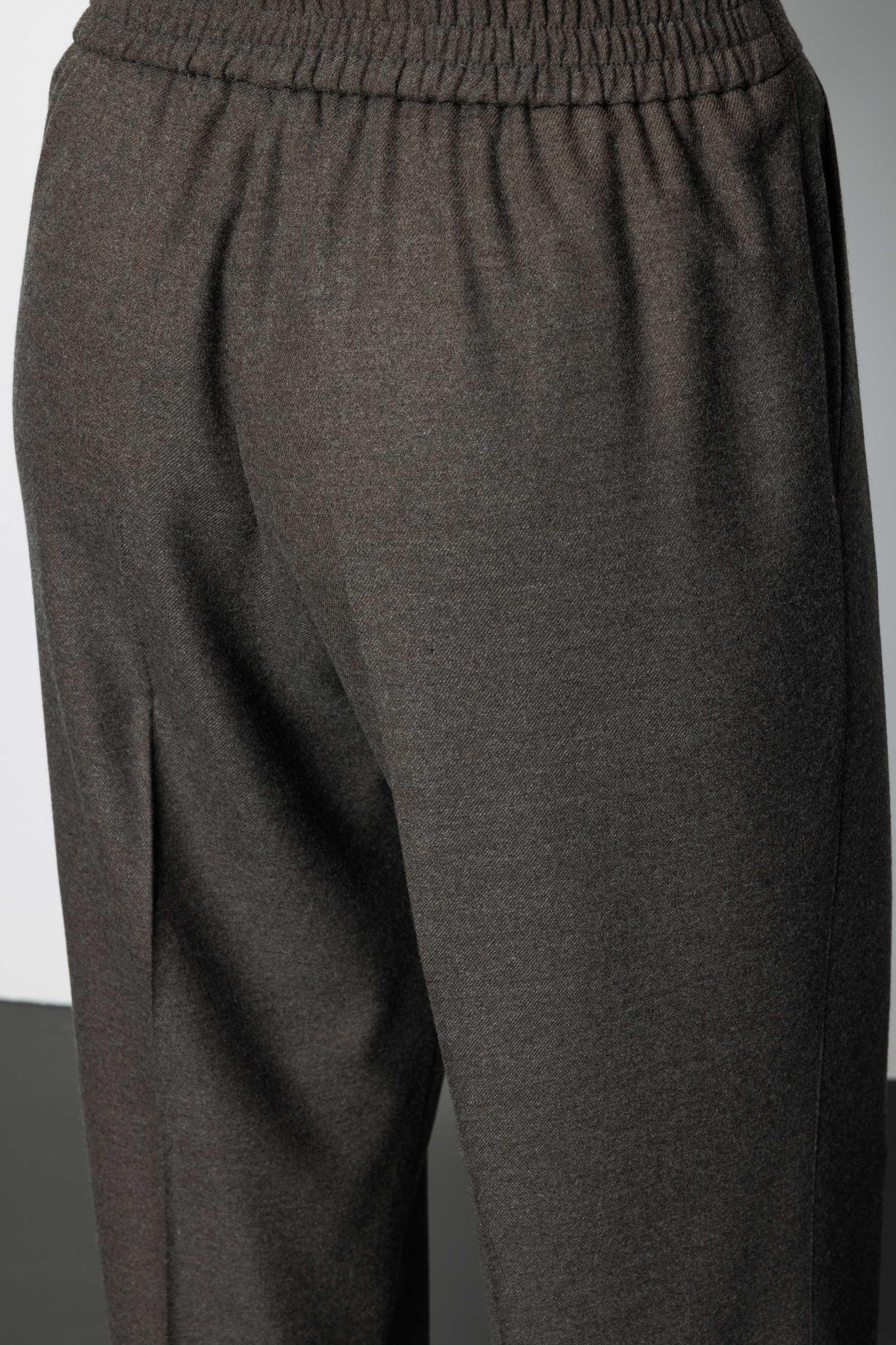 Elastan Kemerli Cepli Flanel Pantolon