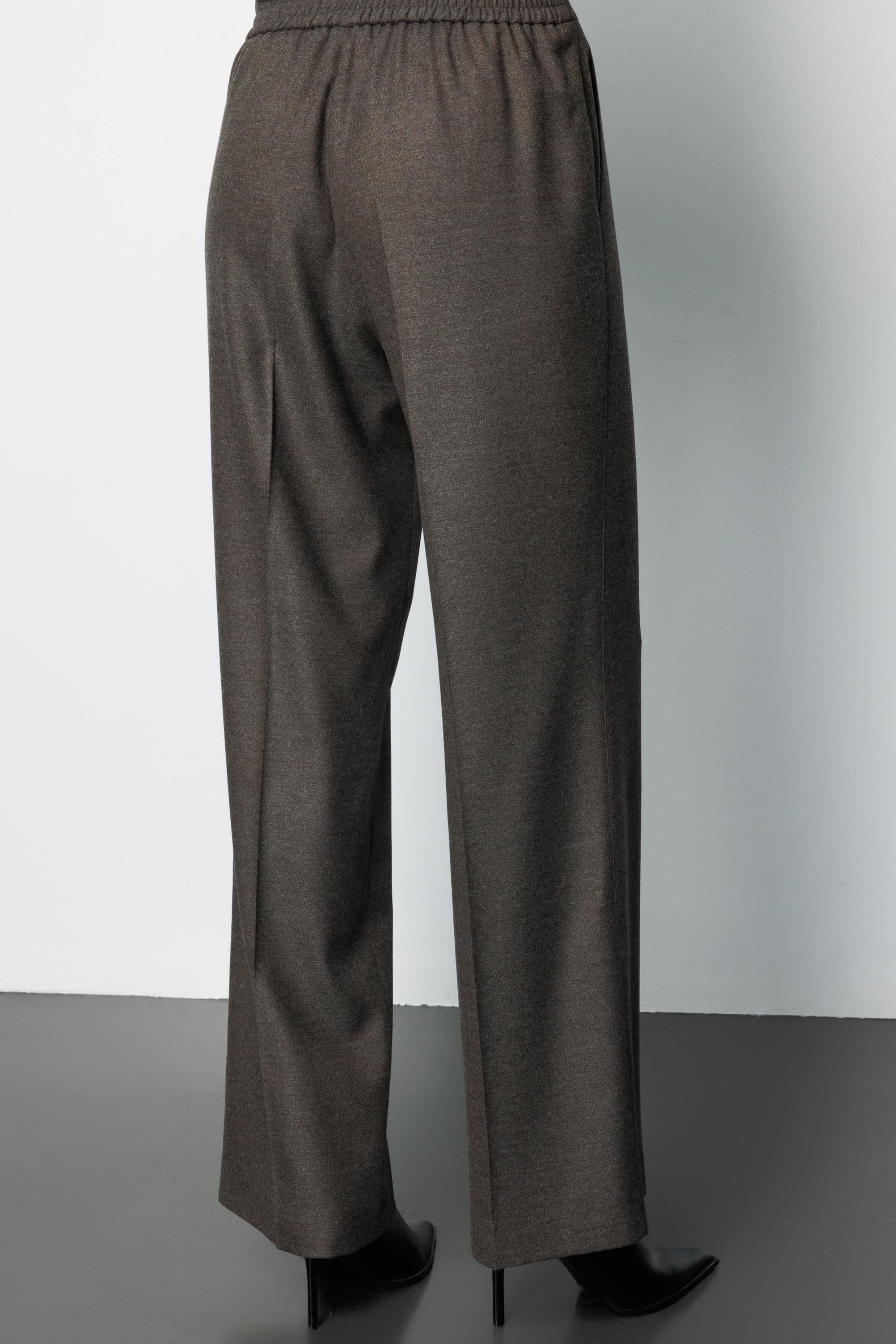 Elastan Kemerli Cepli Flanel Pantolon