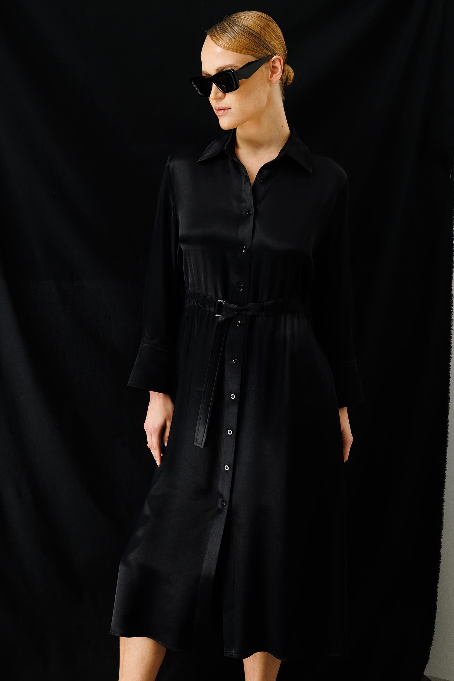 Elastan Kemerli Elbise