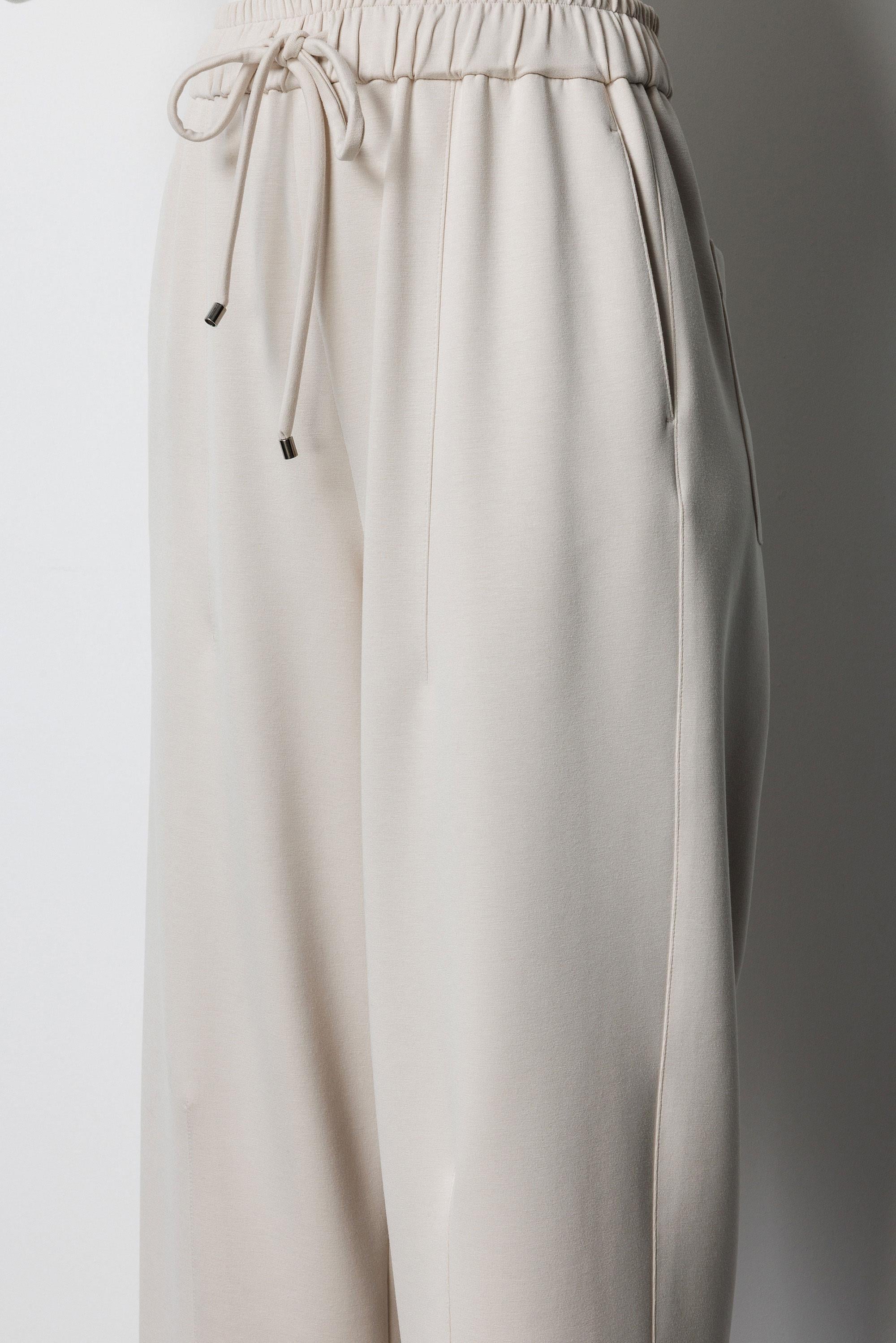 Elastan Kemerli Pensli Sweat Pantolon