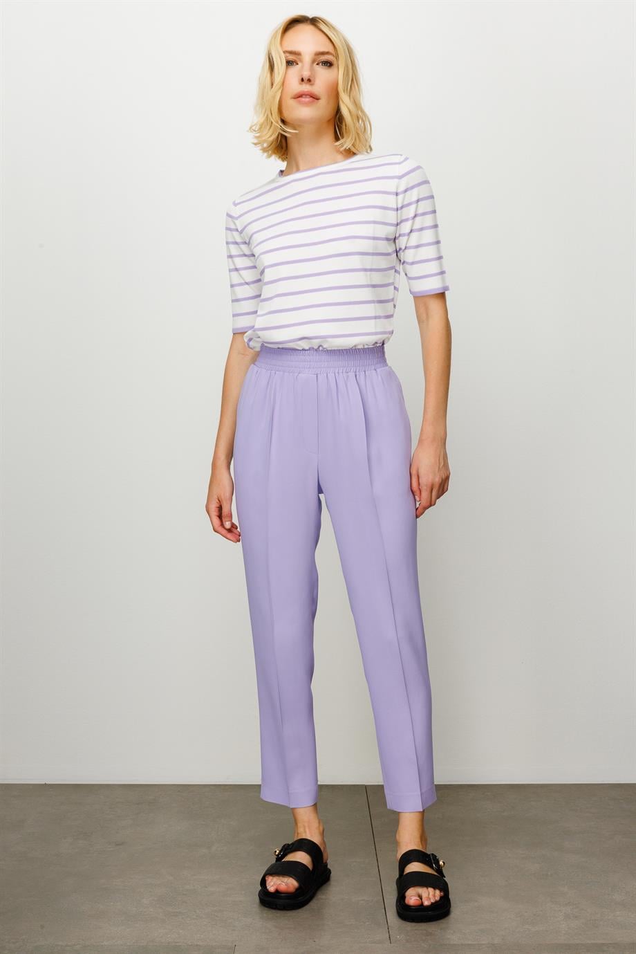 Elastan Kemerli Slim Paça Pantolon